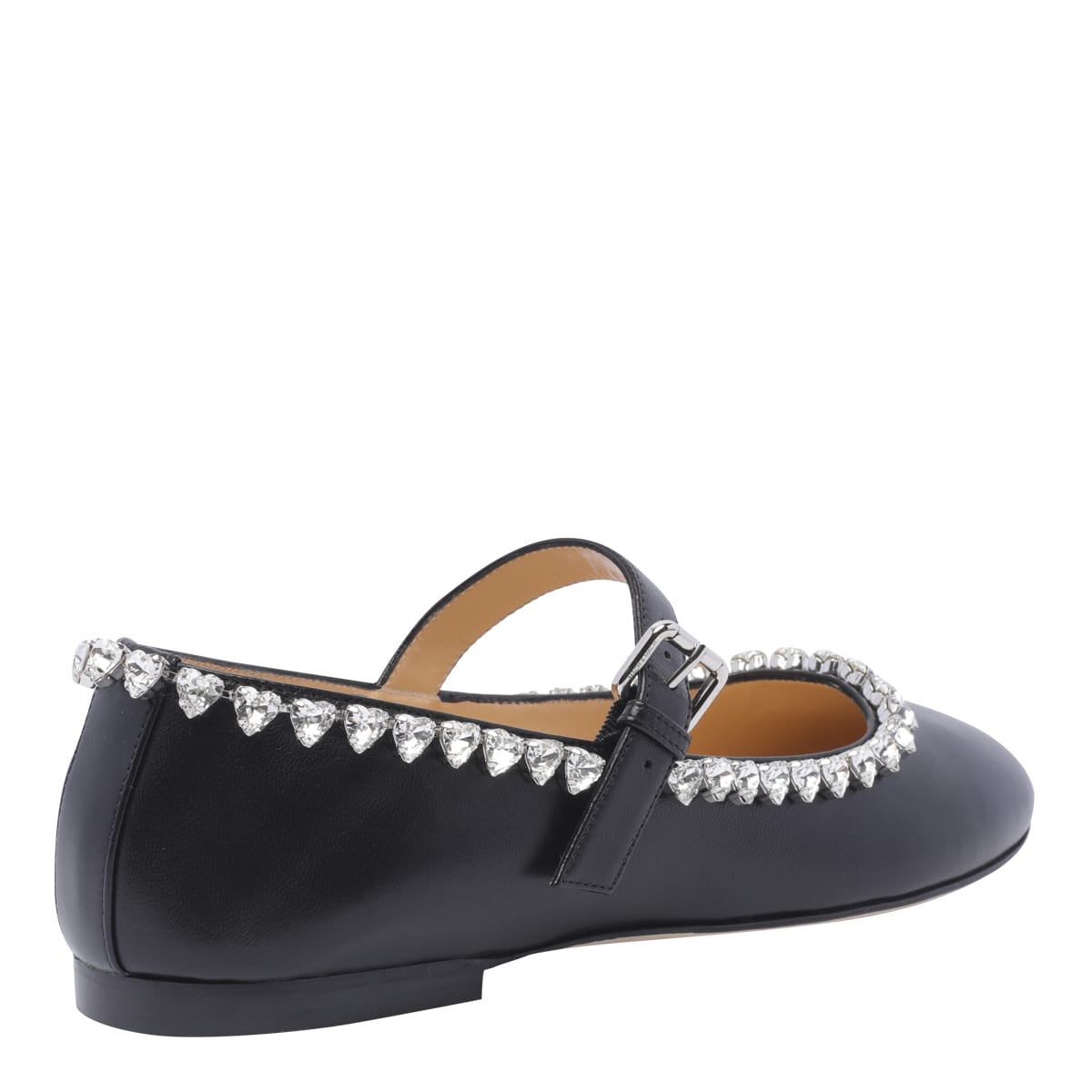 Shop Mach &amp; Mach Audrey Round Toe Ballerinas In Black