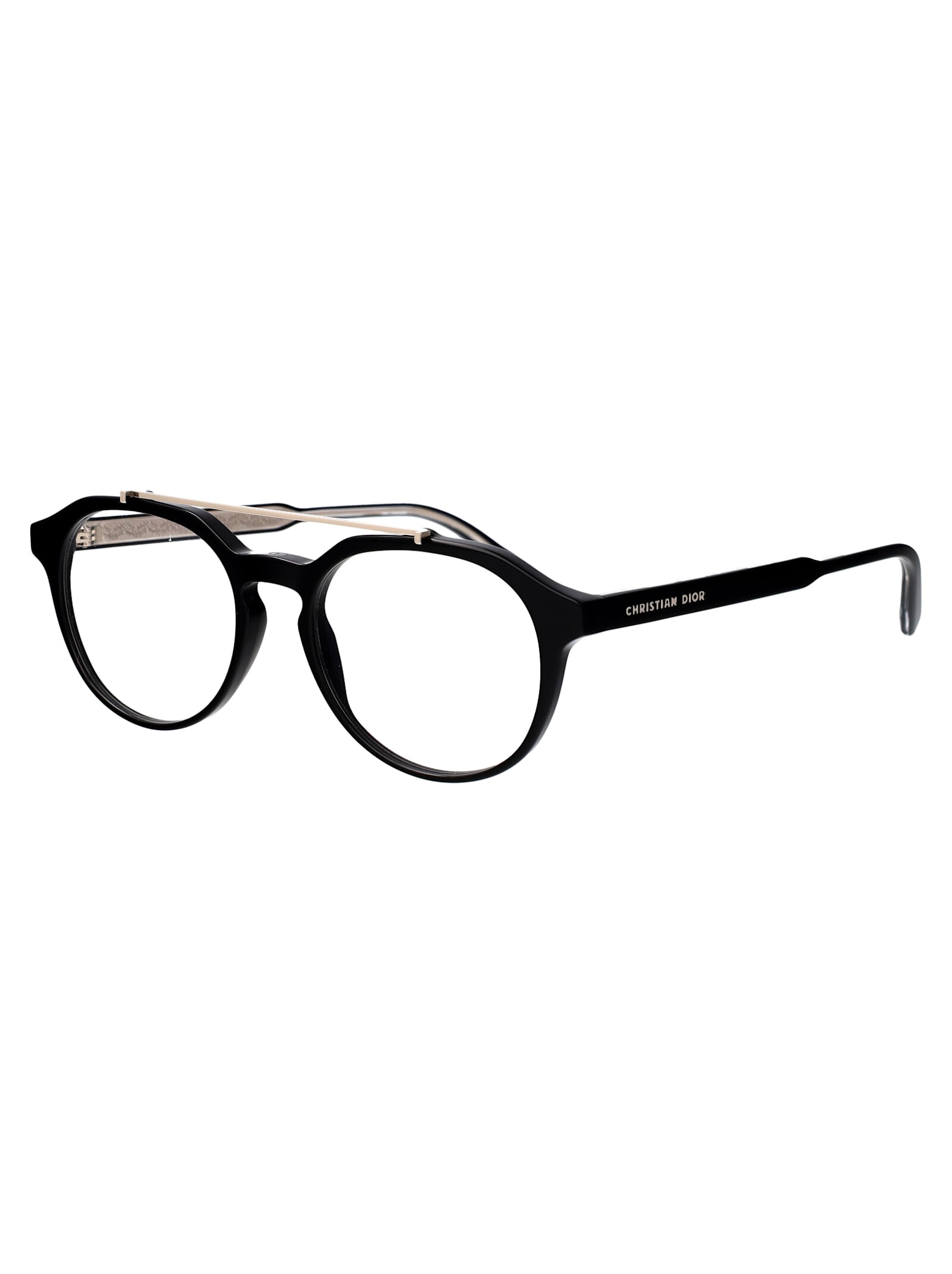 Shop Dior Botanicao R1i Glasses In 1000 Black/crystal