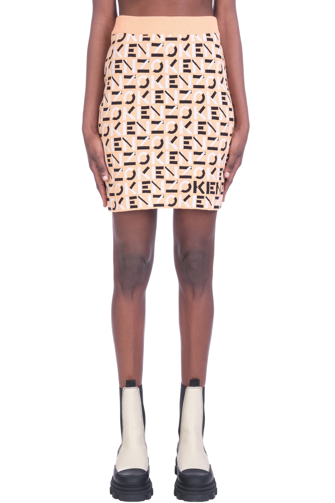 Kenzo Skirt In Orange Cotton