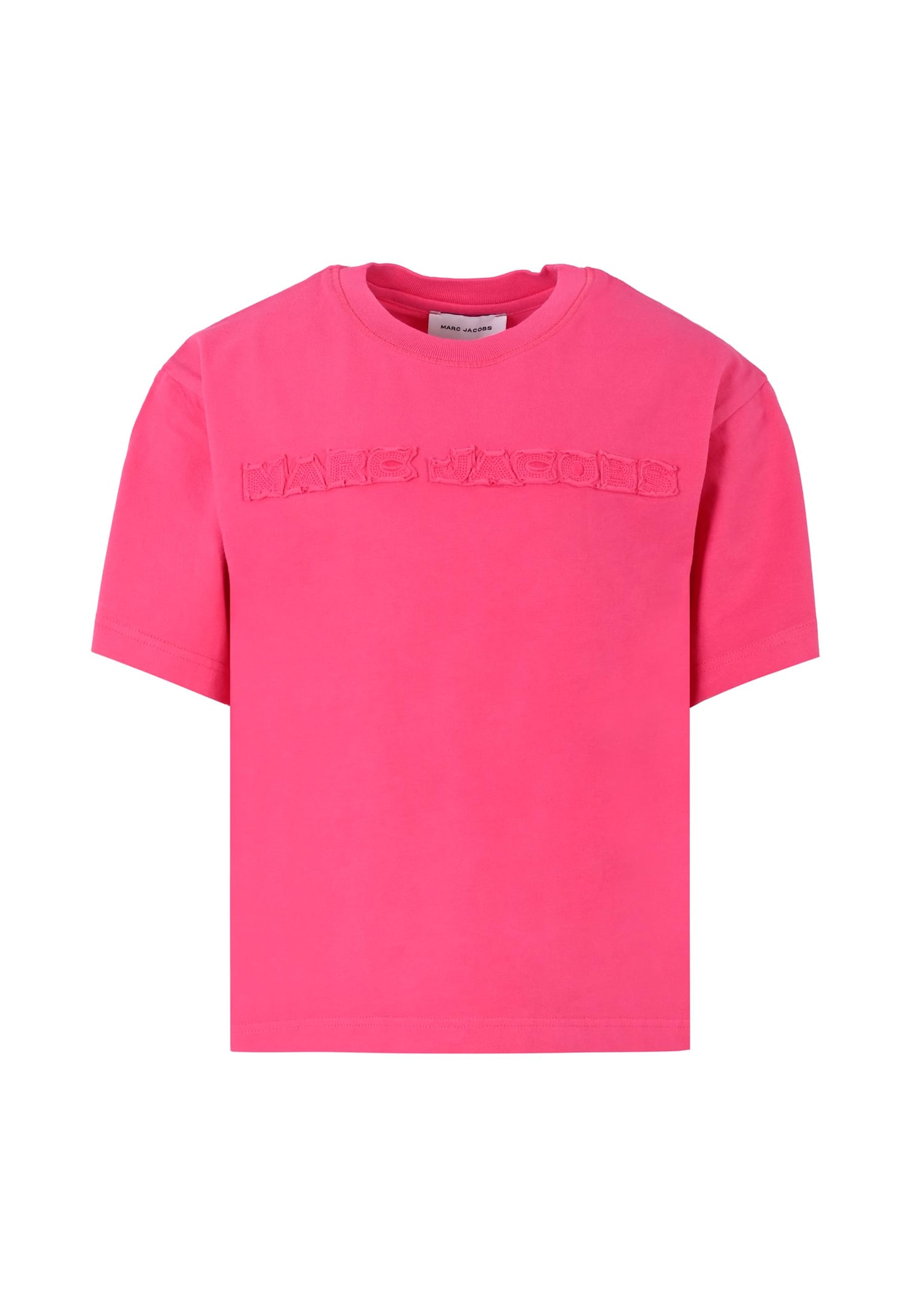 Marc Jacobs Fuchsia T-shirt For Girl With Logo In Pink