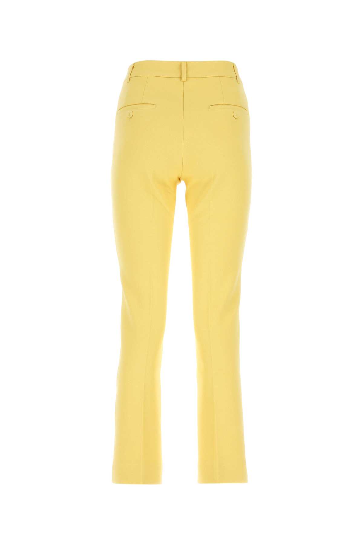 Shop Weekend Max Mara Yellow Cotton Blend Basco Pant In 004