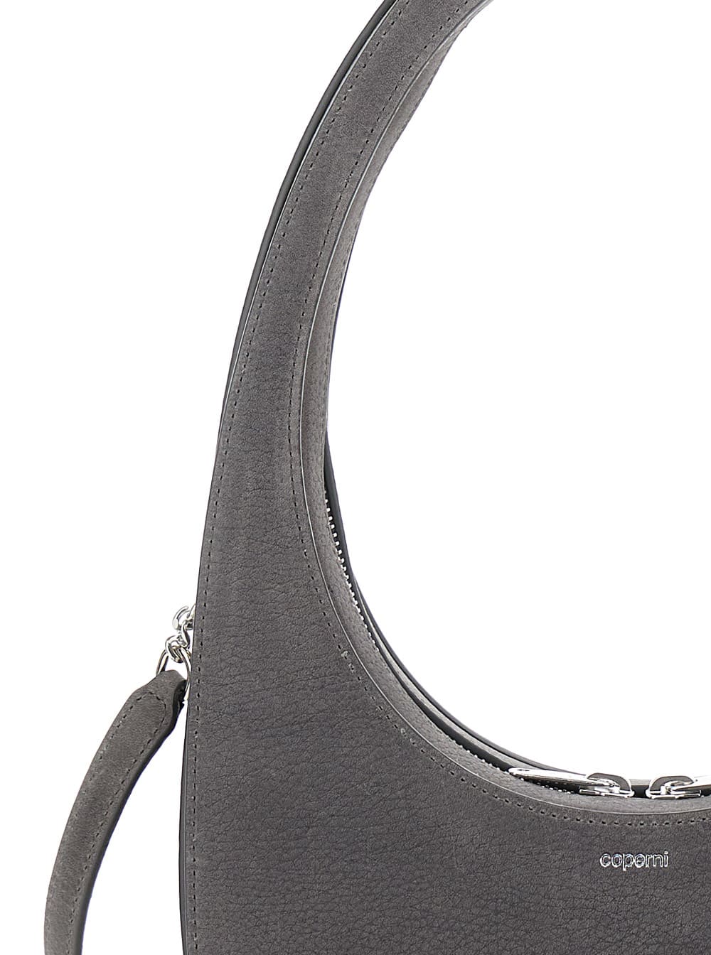 Shop Coperni Mini Swipe Grey Handbag With Logo Detail And Shoulder Strap In Leather Woman