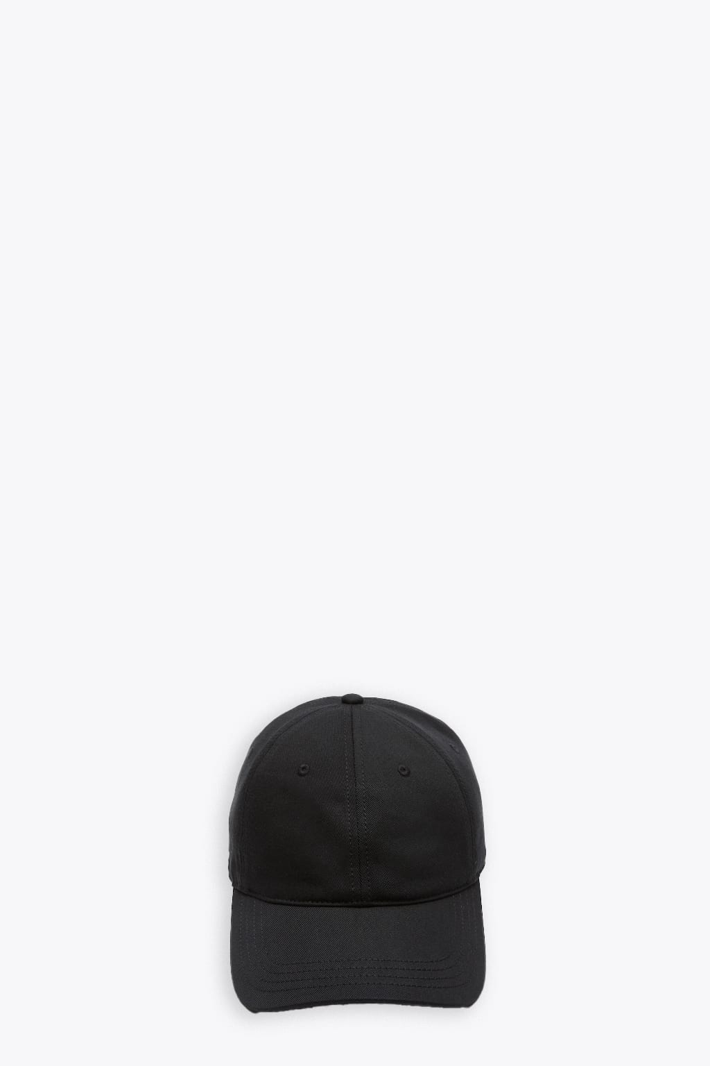 LACOSTE CAPPELLINO BLACK COTTON CAP WITH SIDE LOGO PATCH