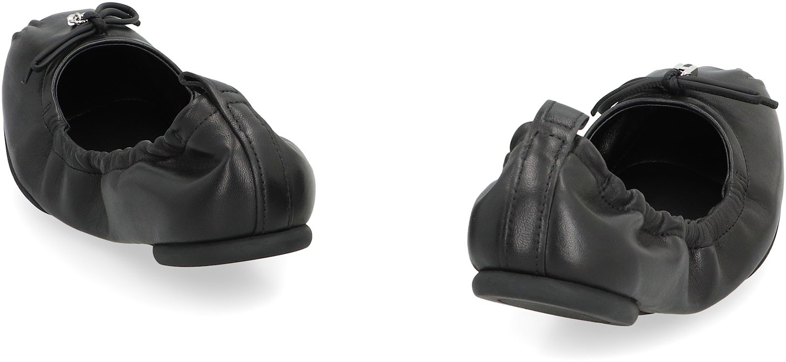 Hogan 'h684' Leather Ballerinas In Black