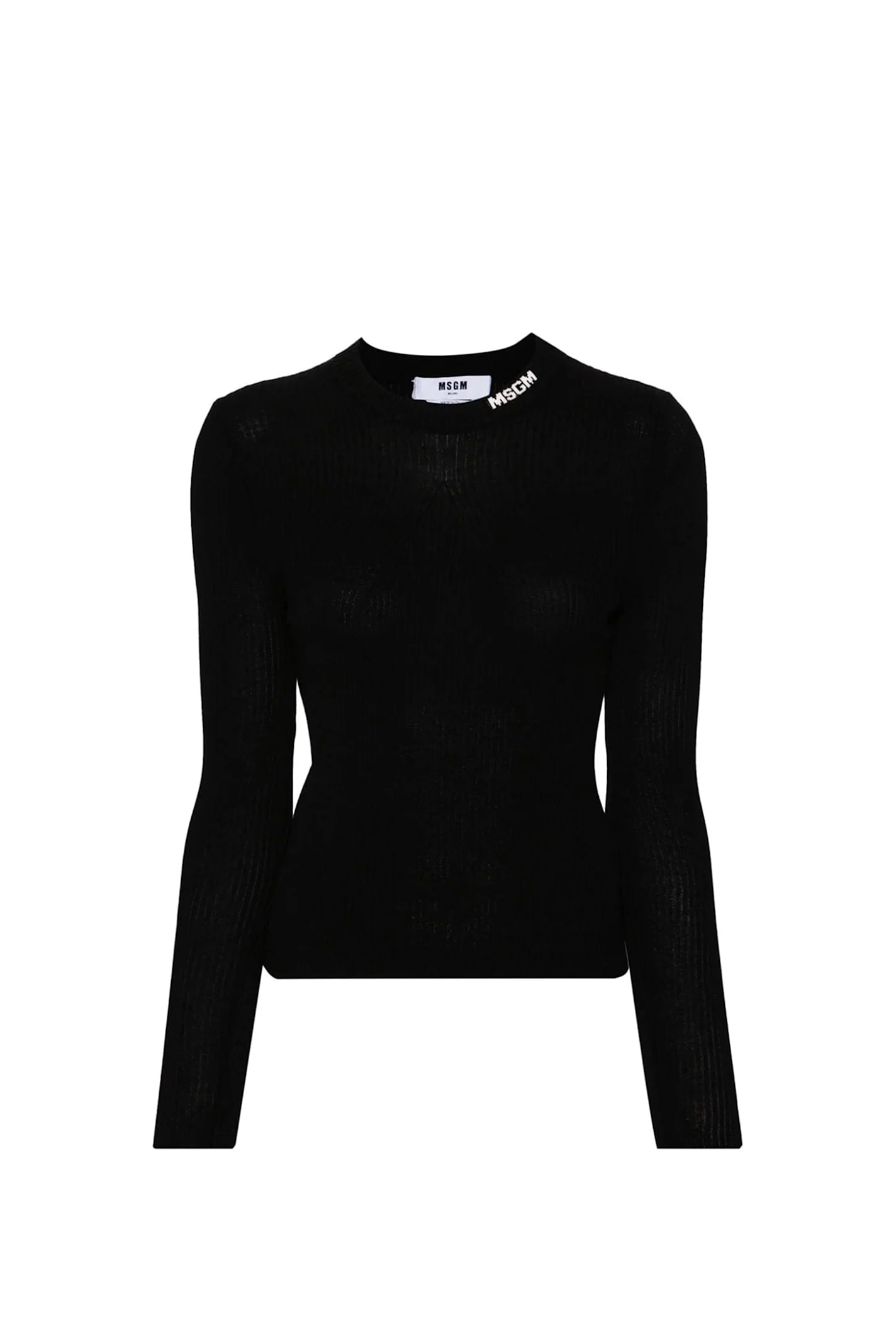 Shop Msgm Sweater In Black