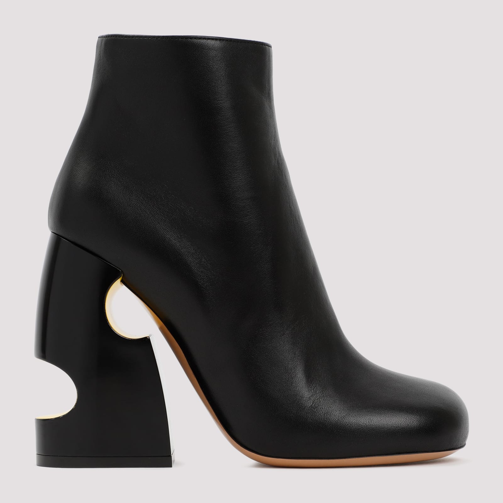 Shop Off-white Pop Bulky Nappa Ankle Boot In Black Yellow