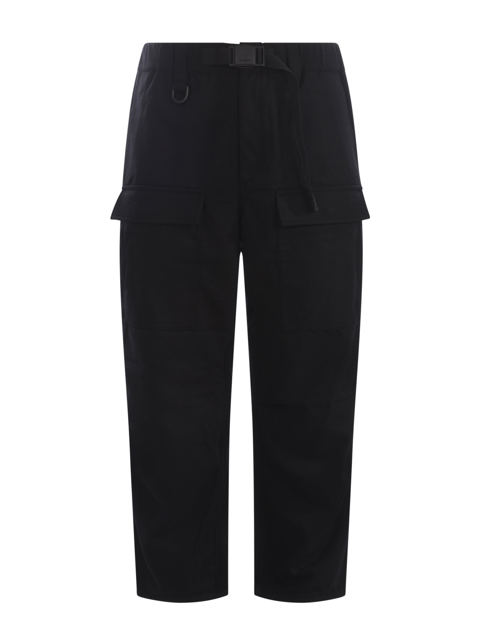Shop Y-3 Cargo Pants  In Wool Blend In Black