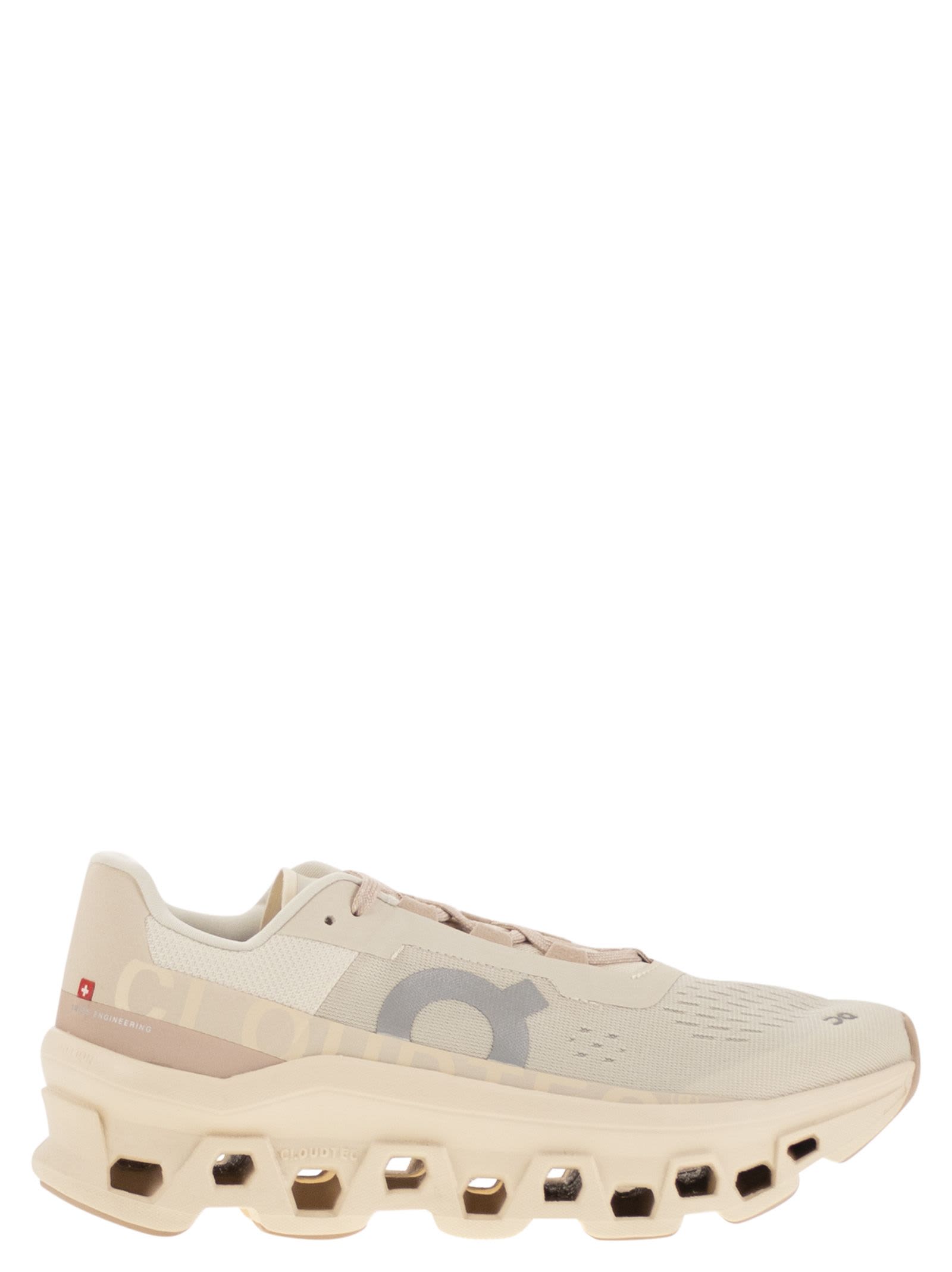 On Cloudmster Panelled Mesh Sneakers In Pink
