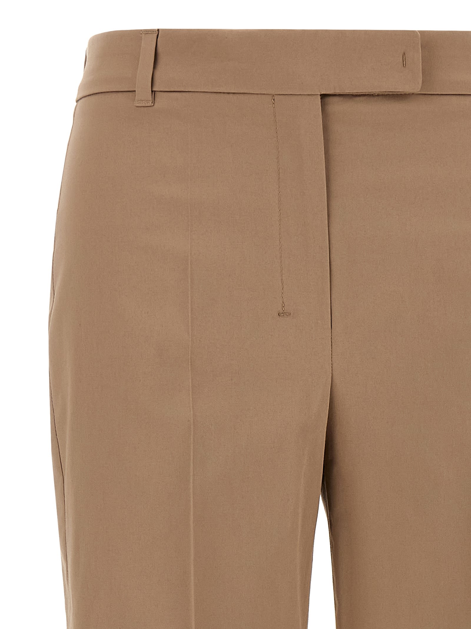 S Max Mara Tailored Trousers With Belt Loops And Pleats In Beige