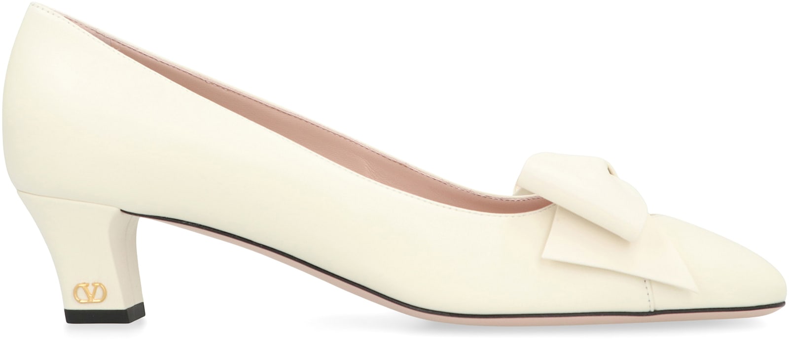 Shop Valentino Garavani - Bowow Leather Pumps In Ivory