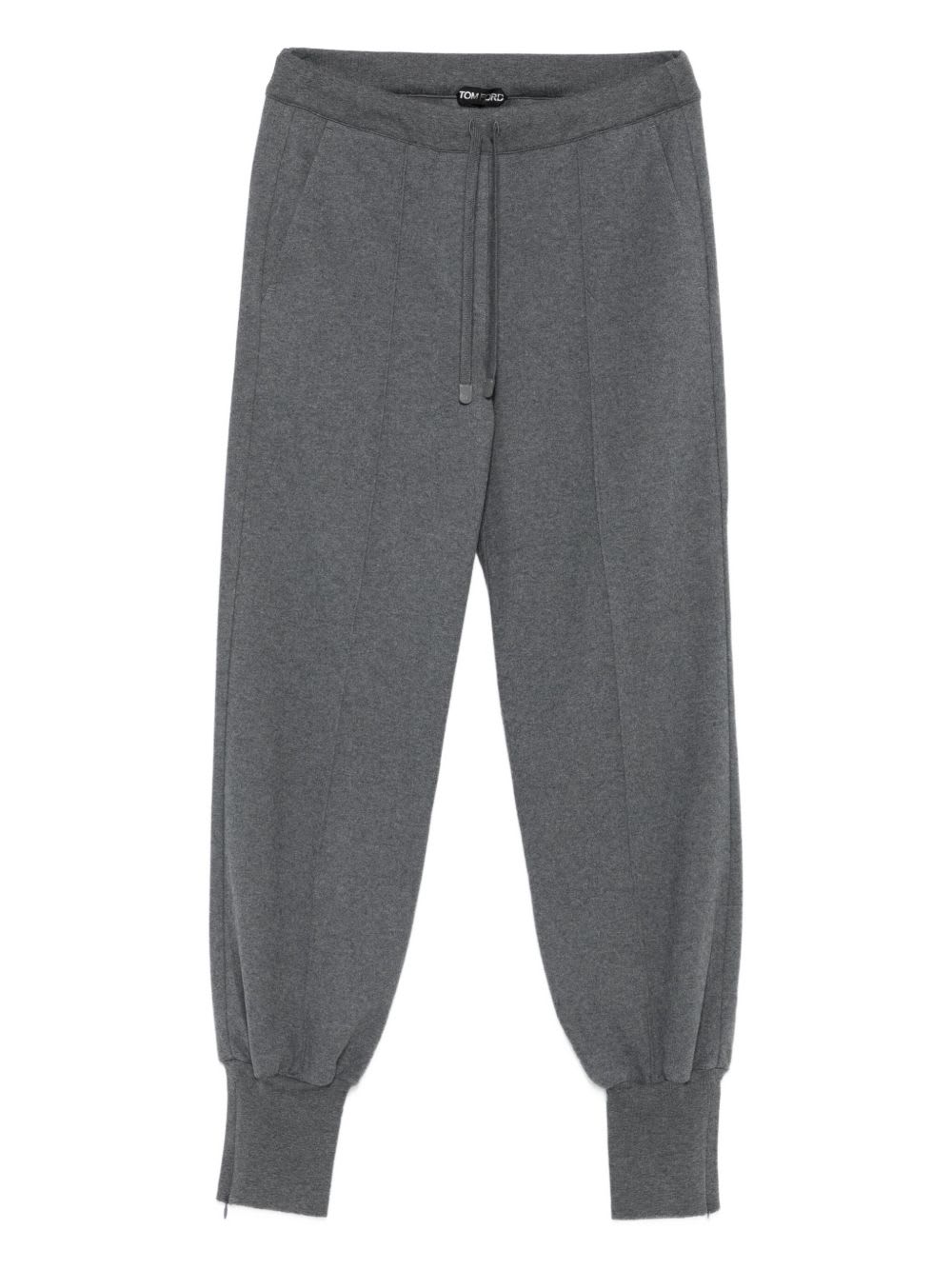 Tom Ford Tapered Leg Trousers With Adjustable Drawstring And Elasticized Cuffs In Gray
