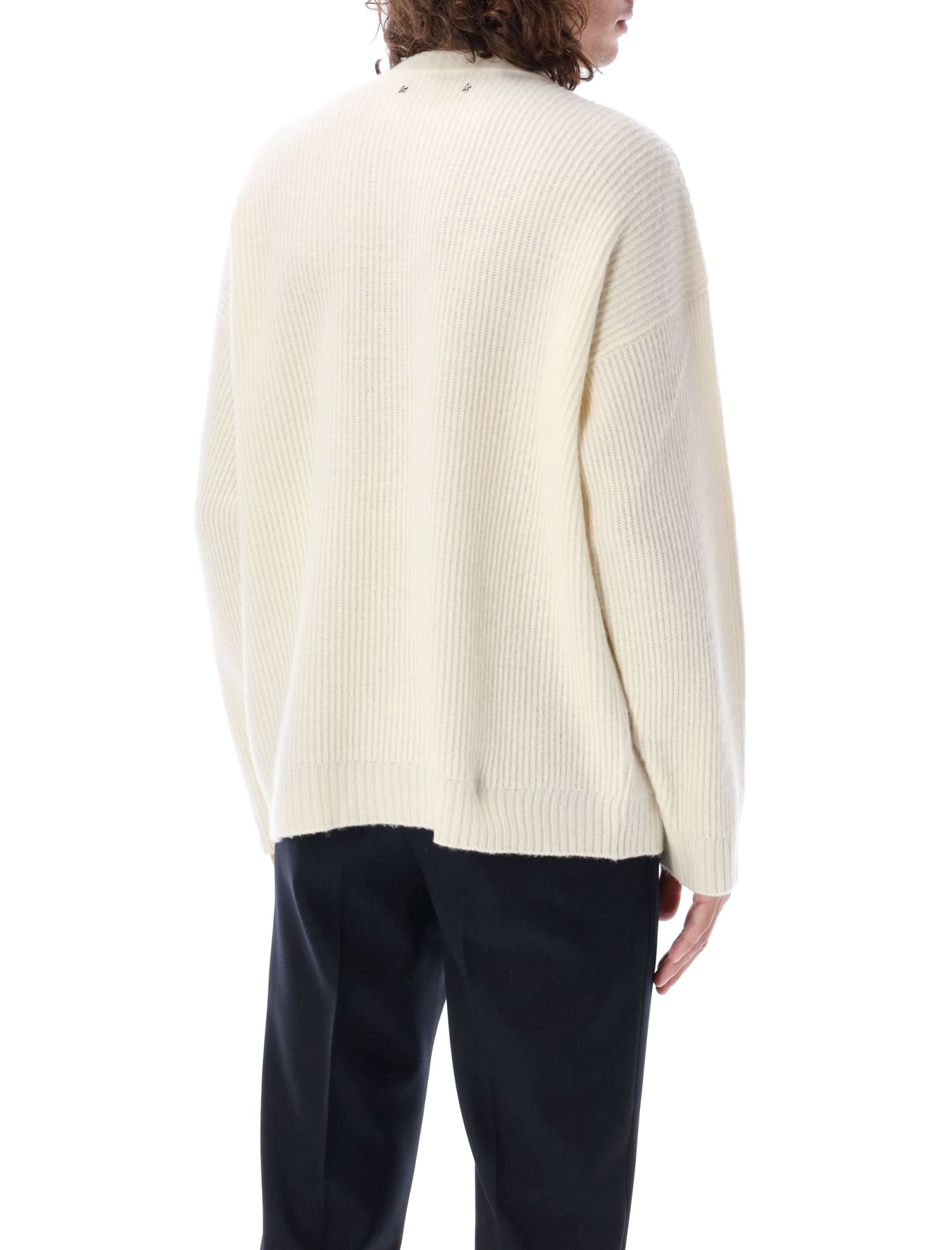 Shop Golden Goose Ribbed Sweater In White