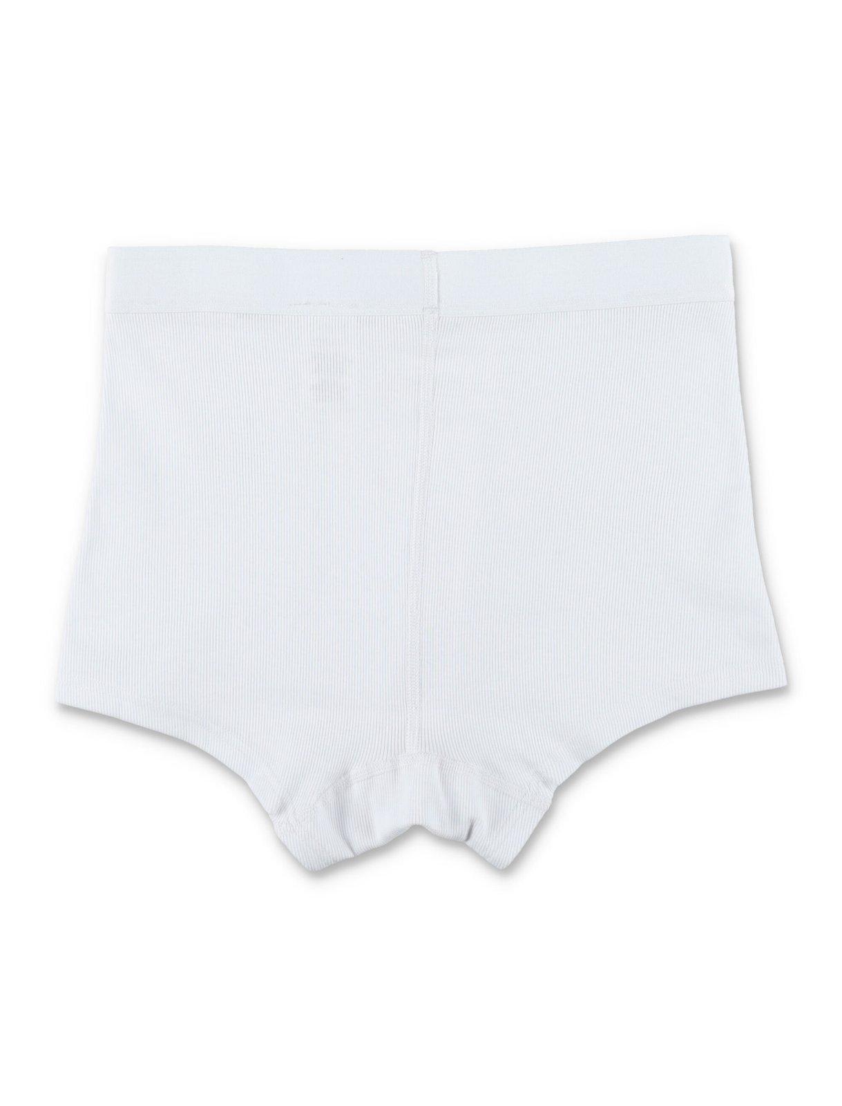 Shop Marine Serre Logo Embroidered Ribbed Boxers In White