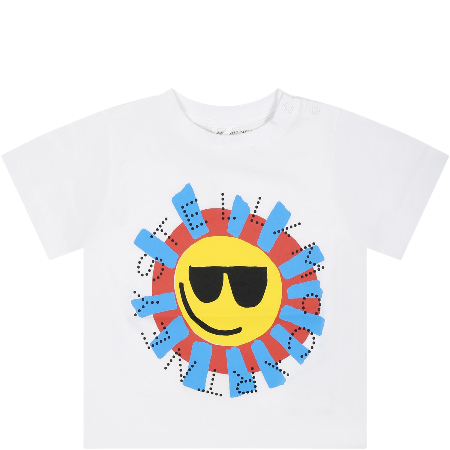 Shop Stella Mccartney White T-shirt For Baby Boy With Sun