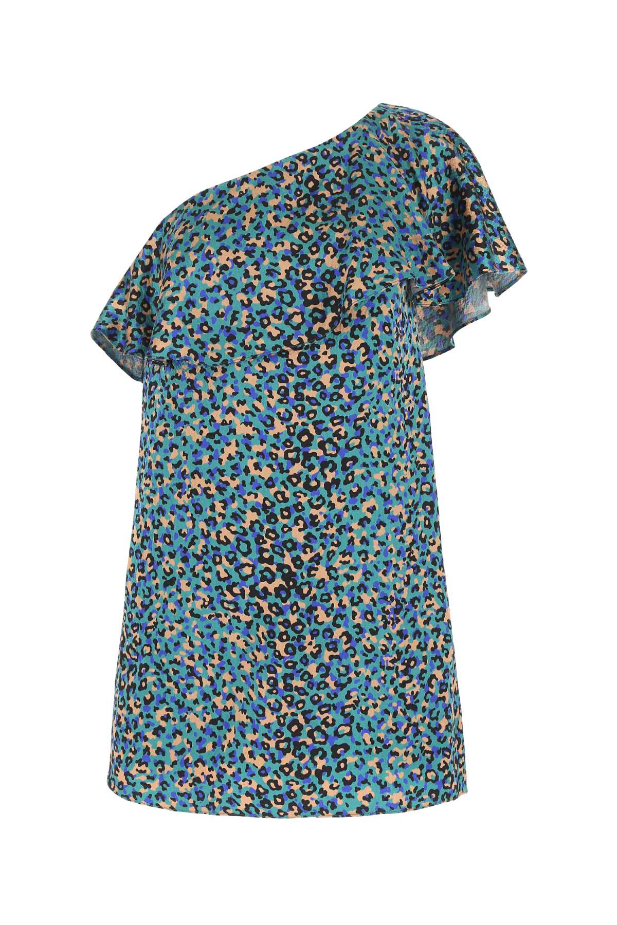 Shop Saint Laurent Printed Stretch Silk Mini Dress In 4600