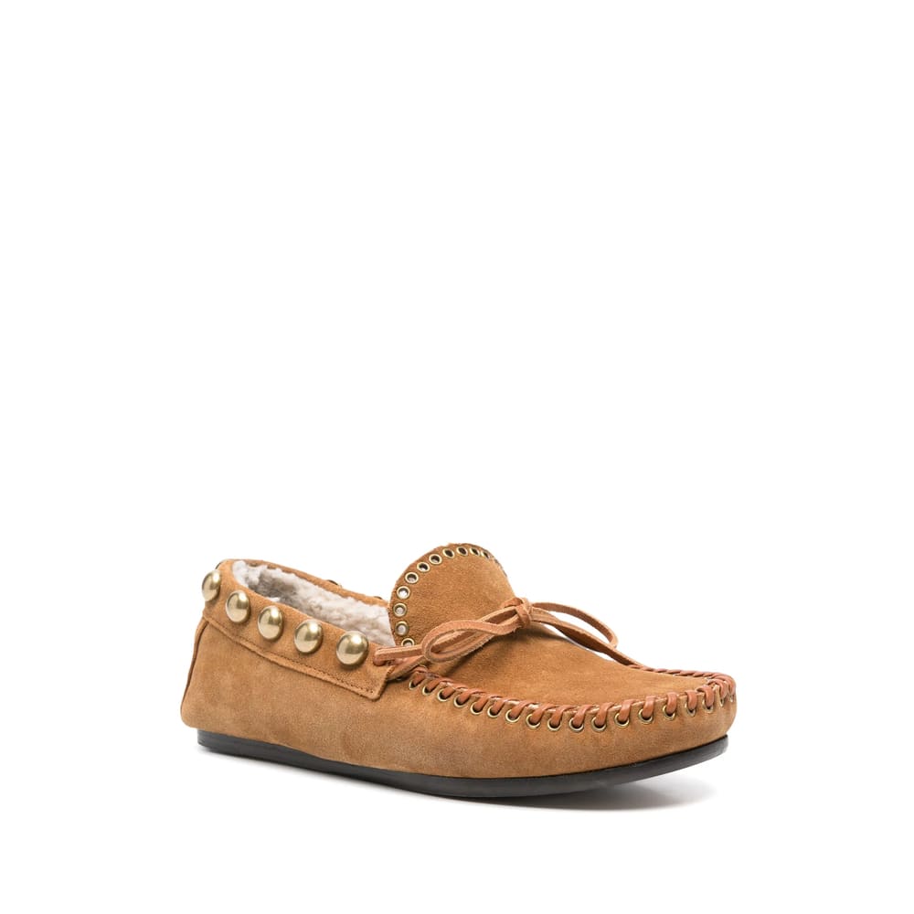 Isabel Marant Fitza Shearling Suede Loafers In Neutral