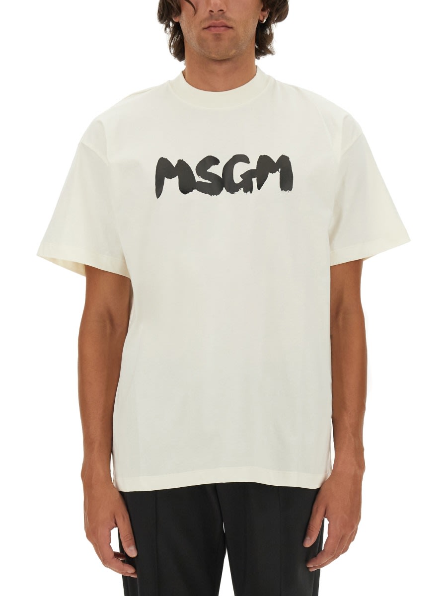 T-shirt With Brushed Logo