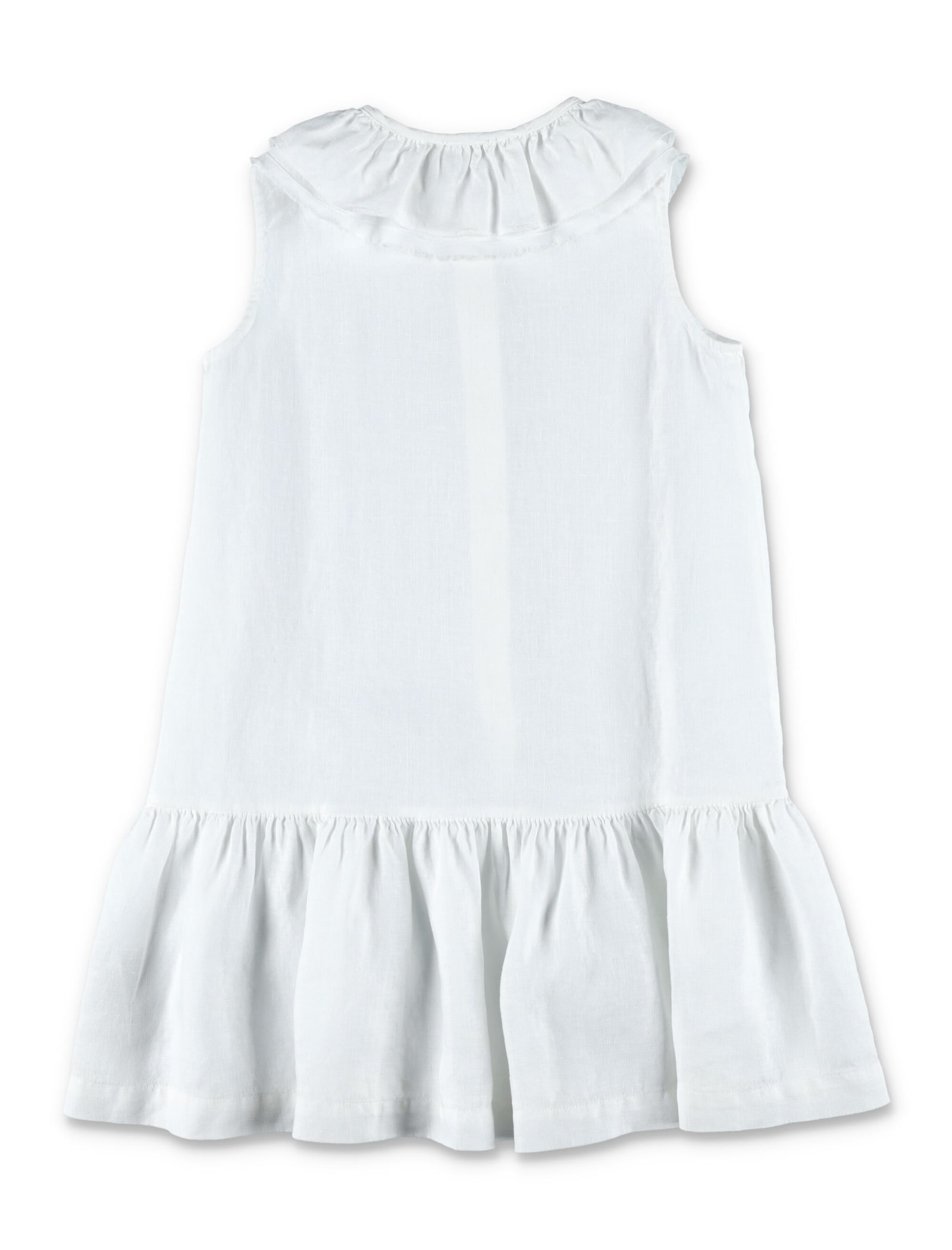 Shop Il Gufo Linen Dress In White