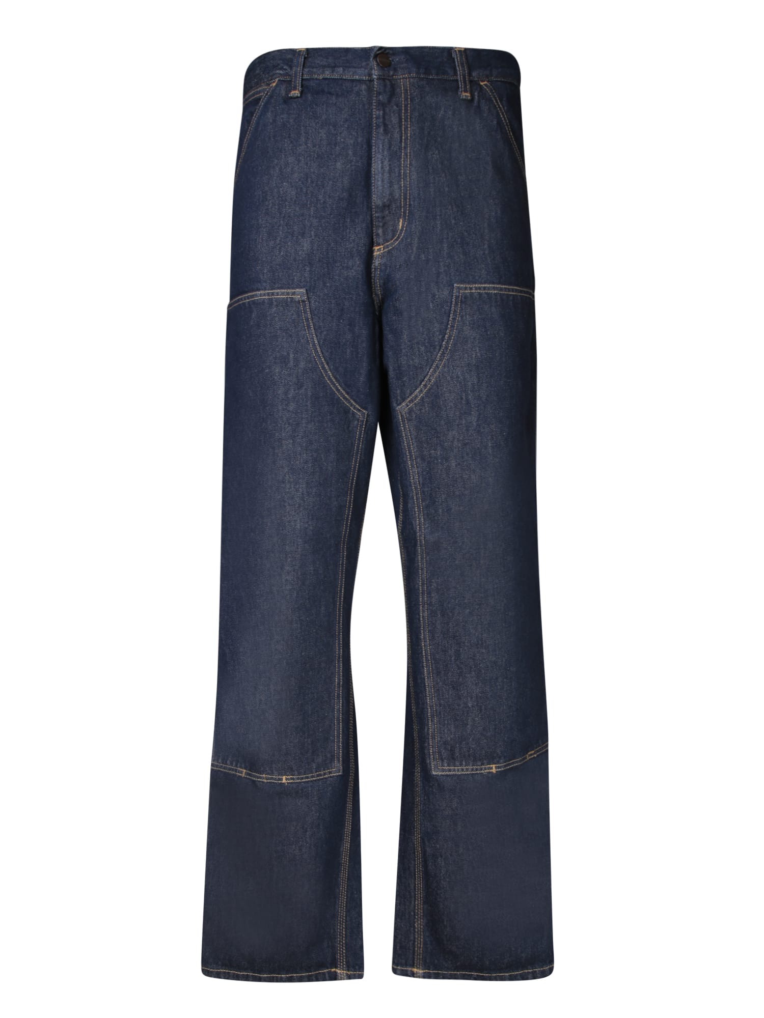 Carhartt Logo-patch Straight-leg Jeans In Blue