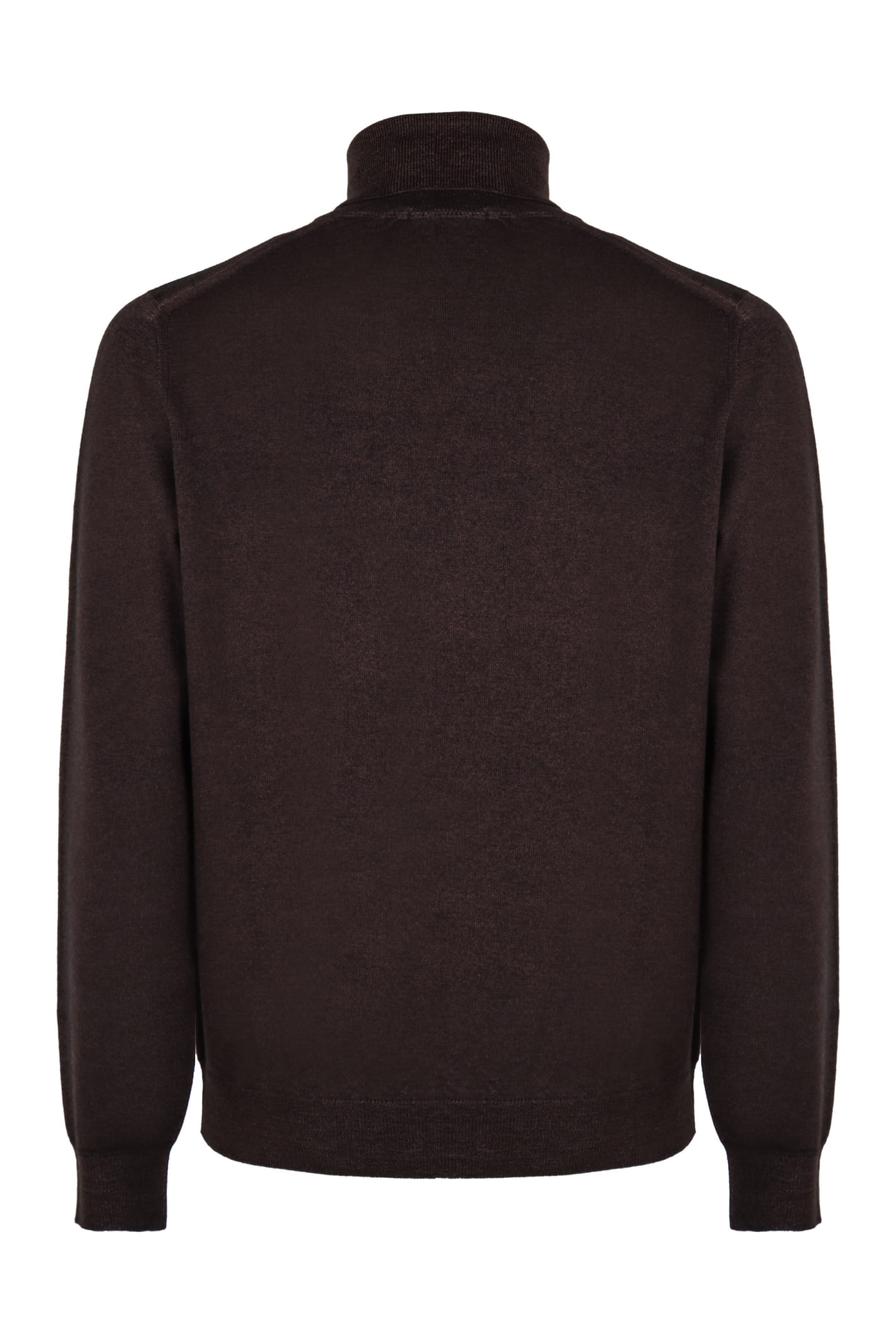 Shop Drumohr Wool Turtleneck Sweater In Brown