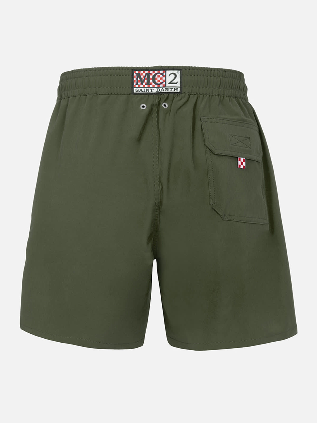 Mc2 Saint Barth Man Military Green Cargo Short Pants Cargy In Green