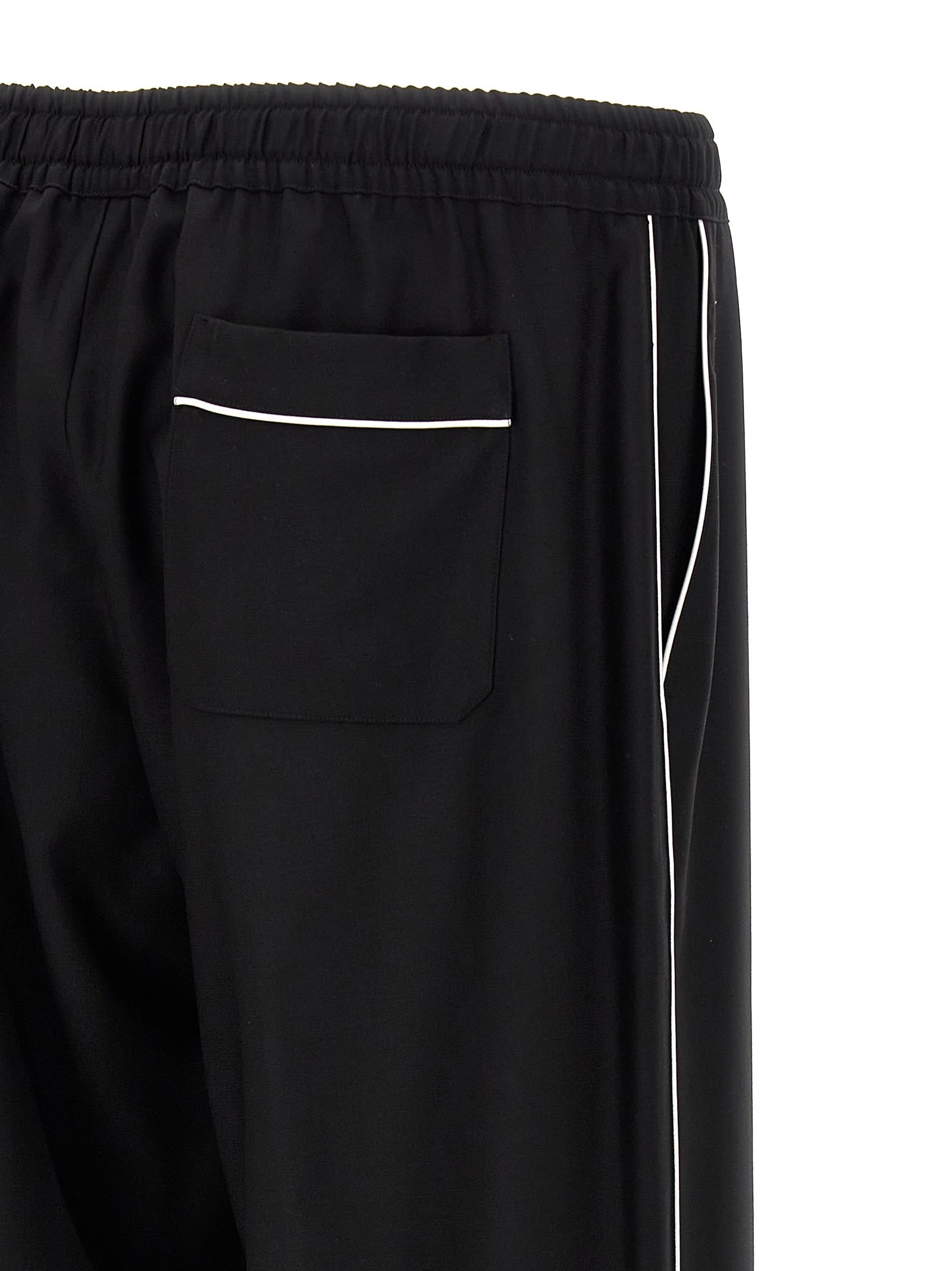 Shop Dolce & Gabbana Contrast Piping Pants In Black