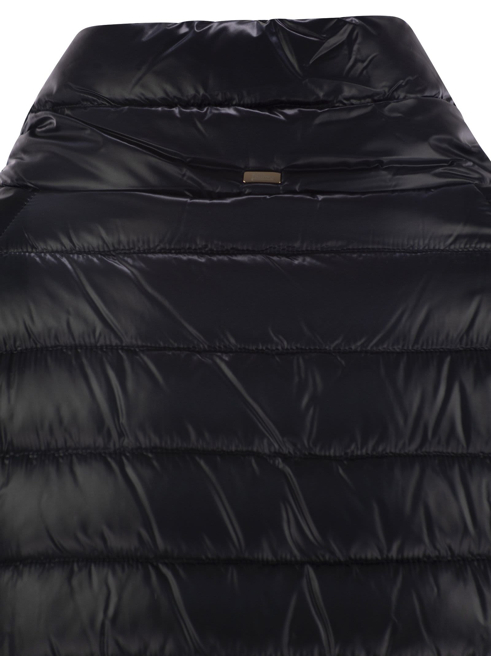 Herno Woman Puffer Black Size 6 Polyamide, Polyester, Cotton In Navy Blue