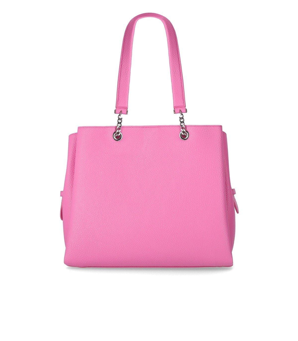 Shop Emporio Armani Logo Printed Tote Bag In Pink