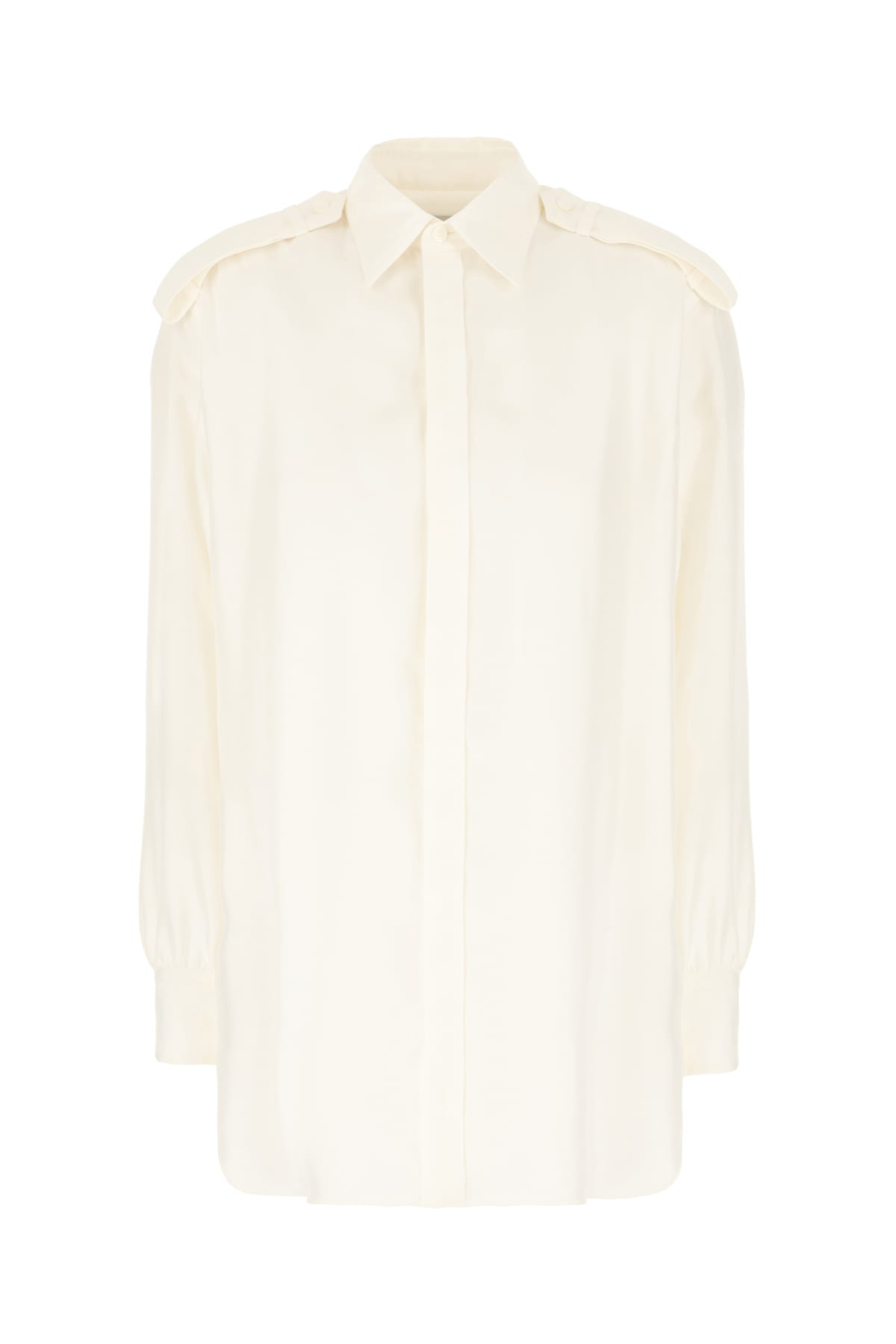 Burberry White Silk Shirt In Grain