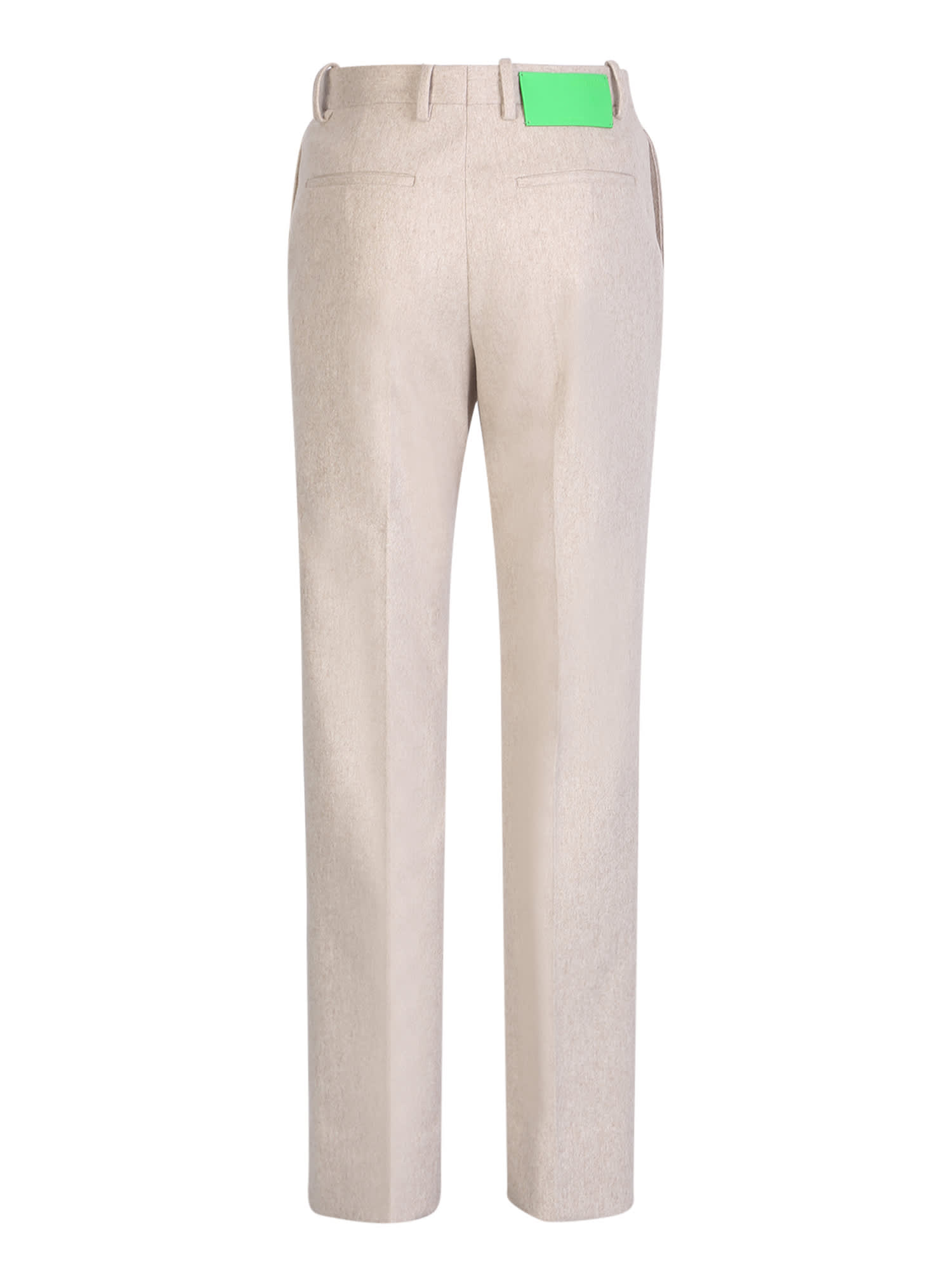 Shop Off-white Logo Tag Trousers In White