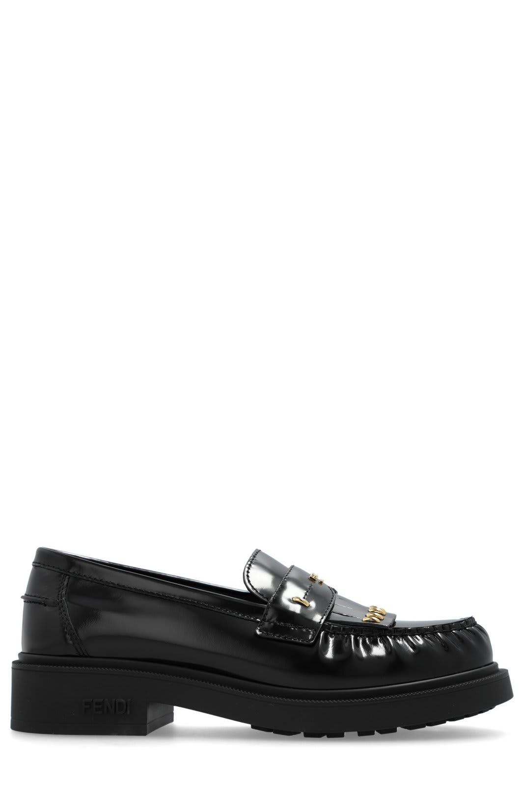 Shop Fendi Filo Loafers In Black