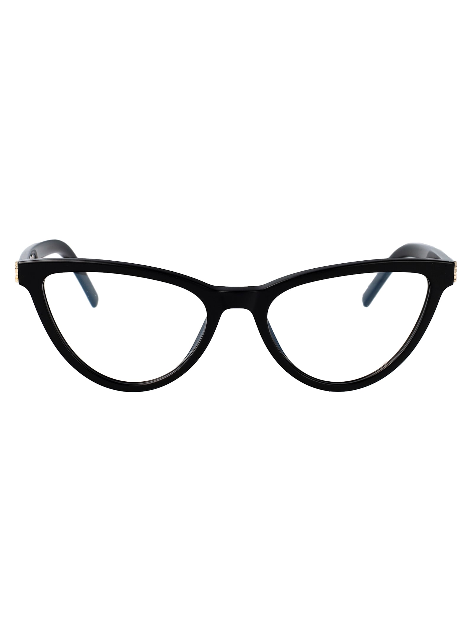 Saint Laurent Cat-eye Glasses In Black-black-transparent