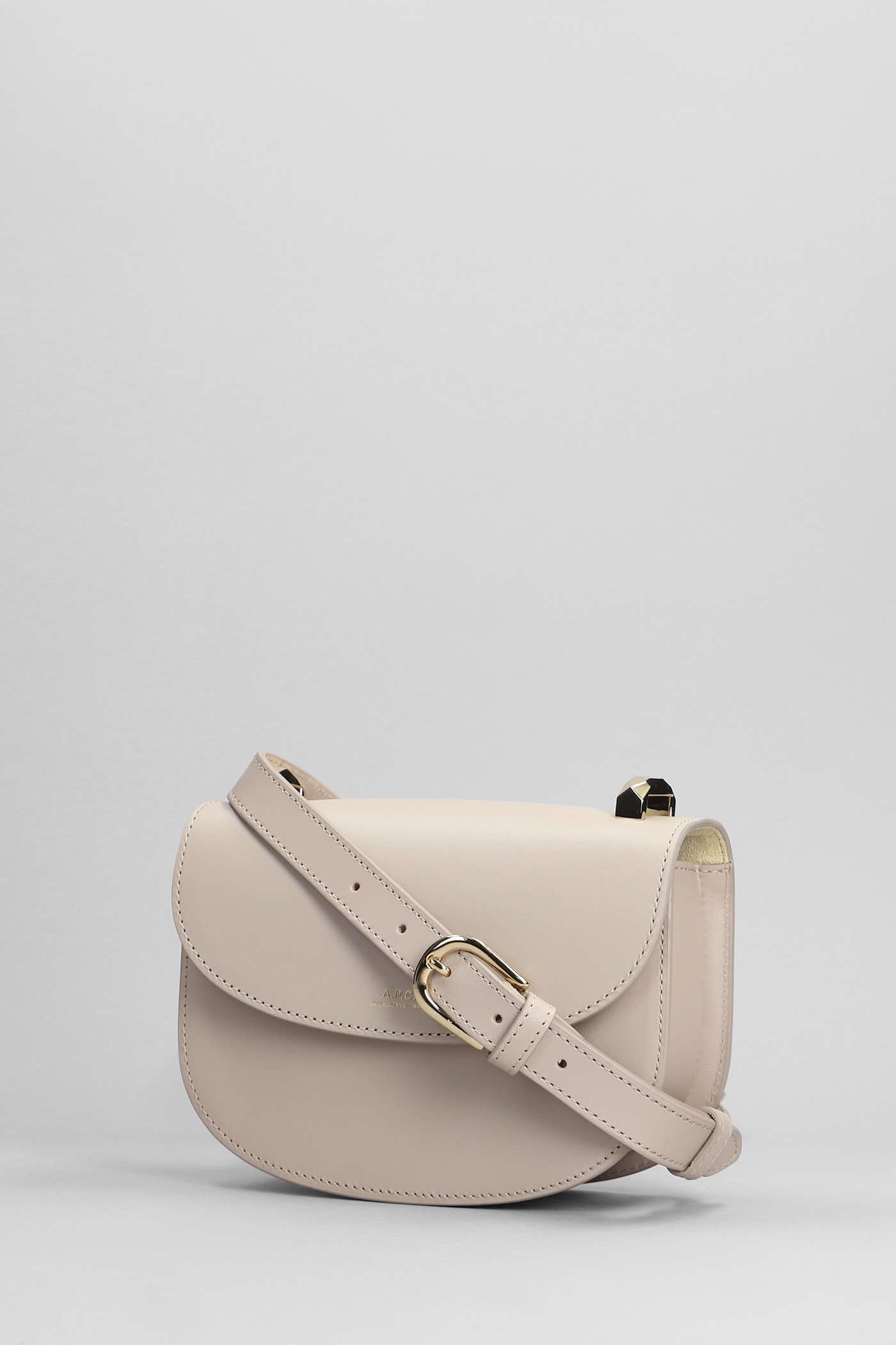 Apc Geneve Mini Shoulder Bag In Grey Leather In Lal Moon Grey