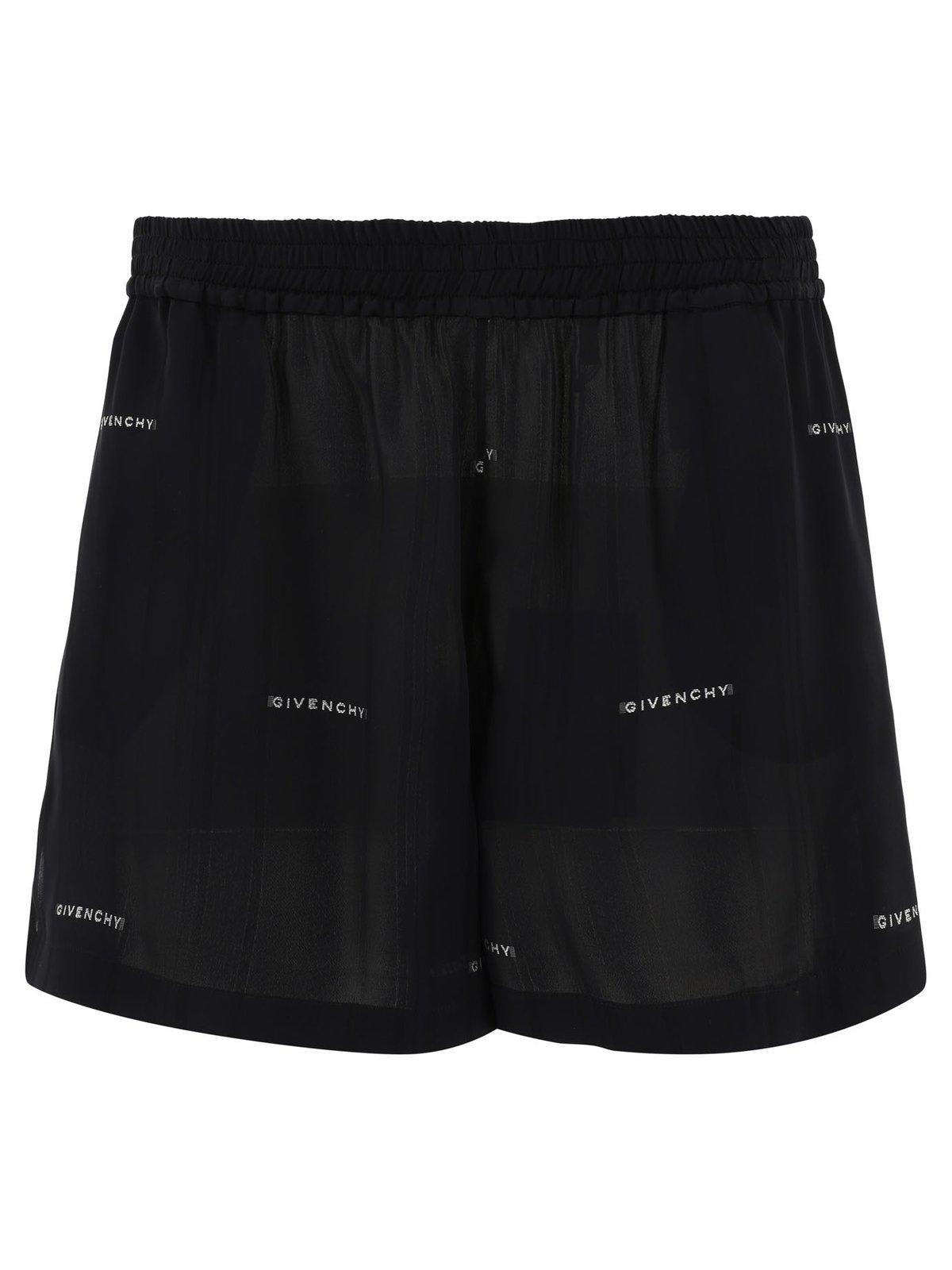 Shop Givenchy Logo Jacquard Shorts In Black
