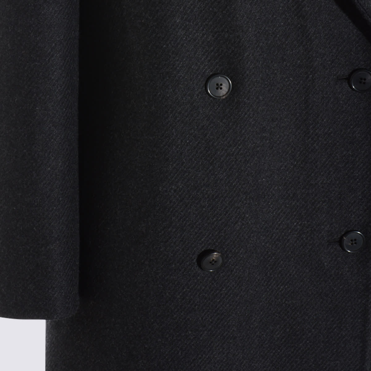 The Row Black Wool Coat In Black