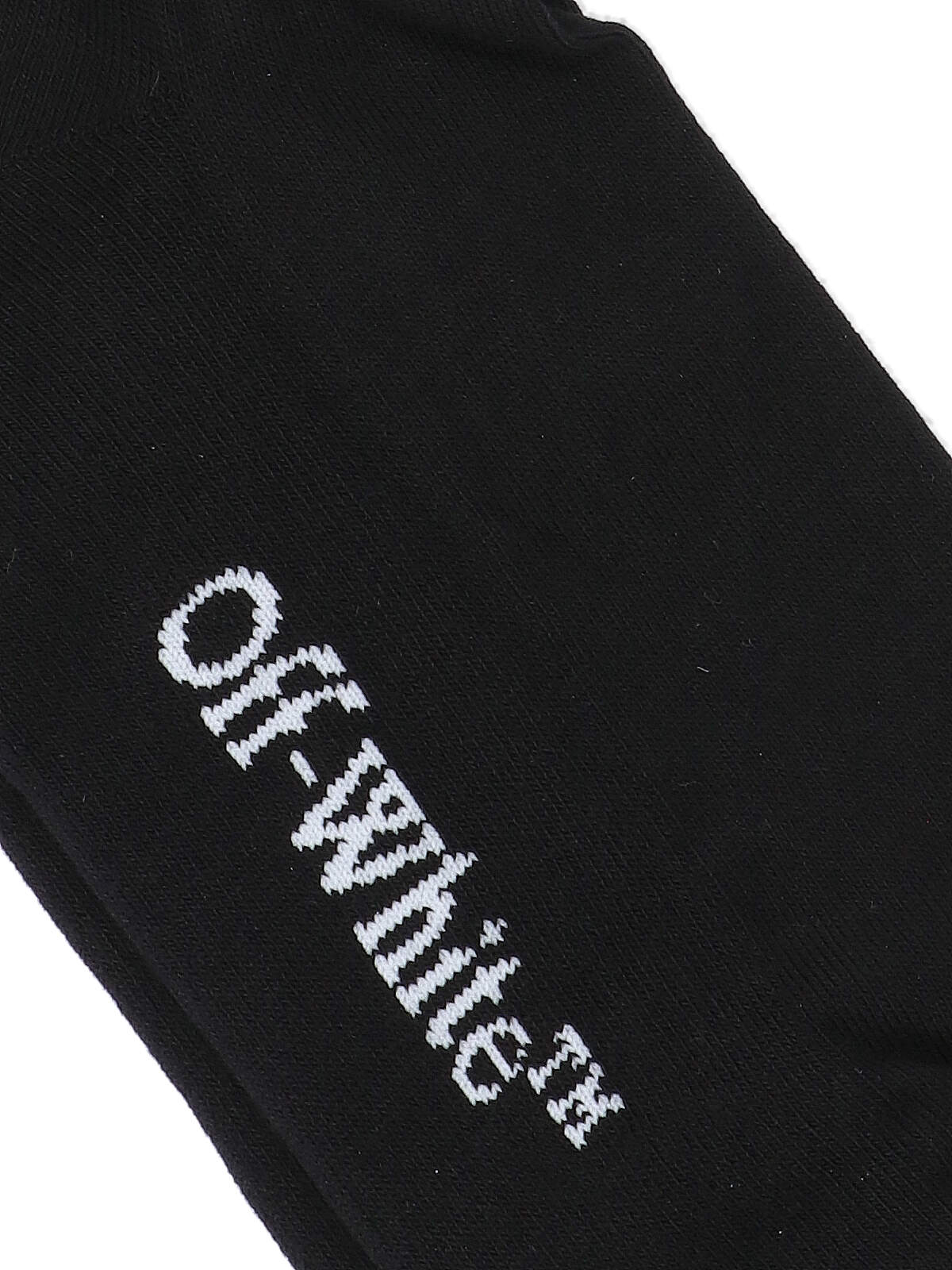 Shop Off-white Logo Socks In Nero/bianco