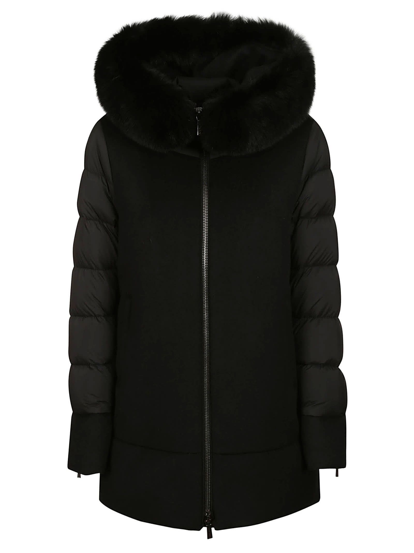 Moorer Down Fresia Jacket With Fox Fur Hood In Black