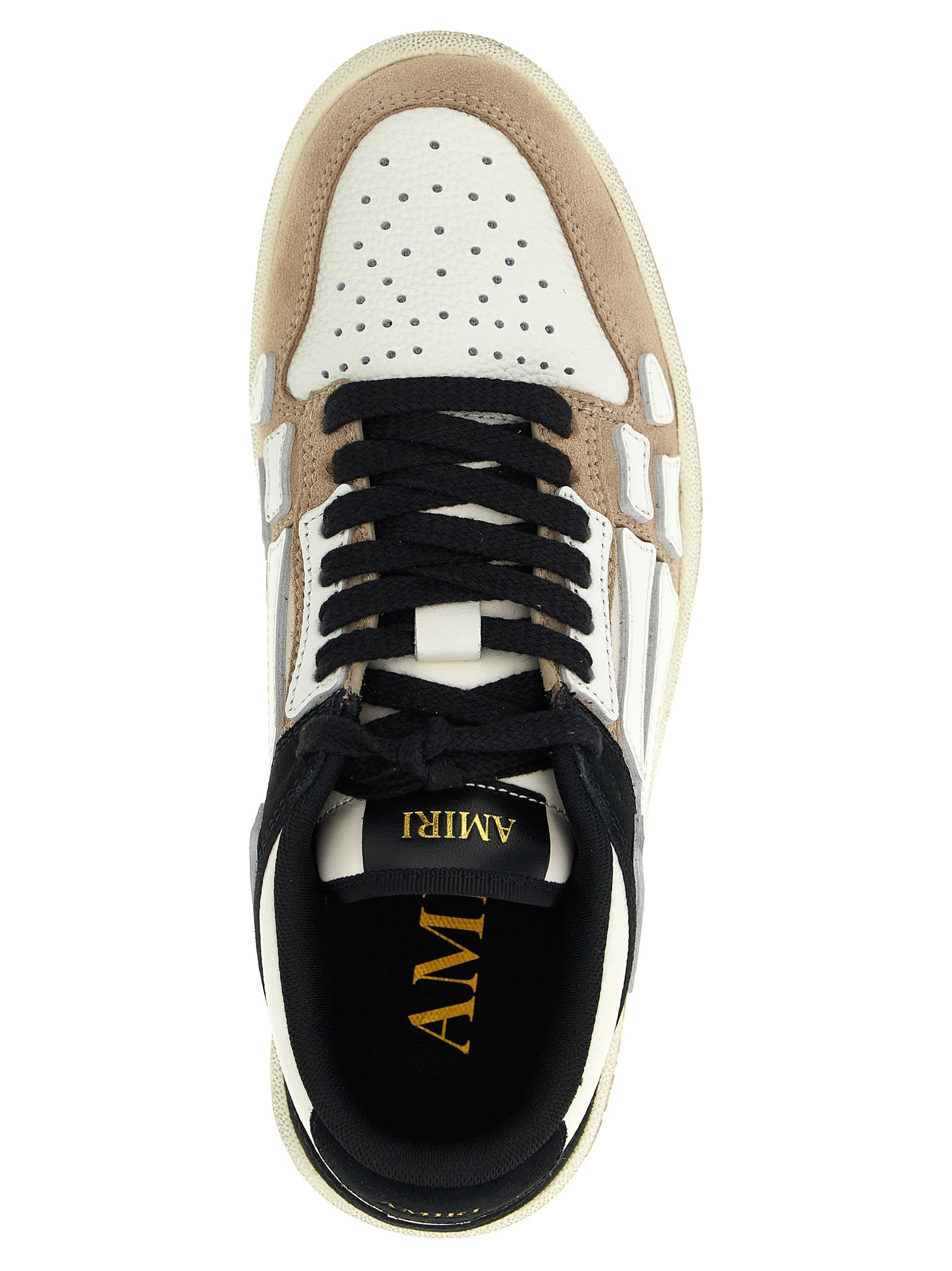 Amiri Skel Top Low Panelled Suede Sneakers In Multi