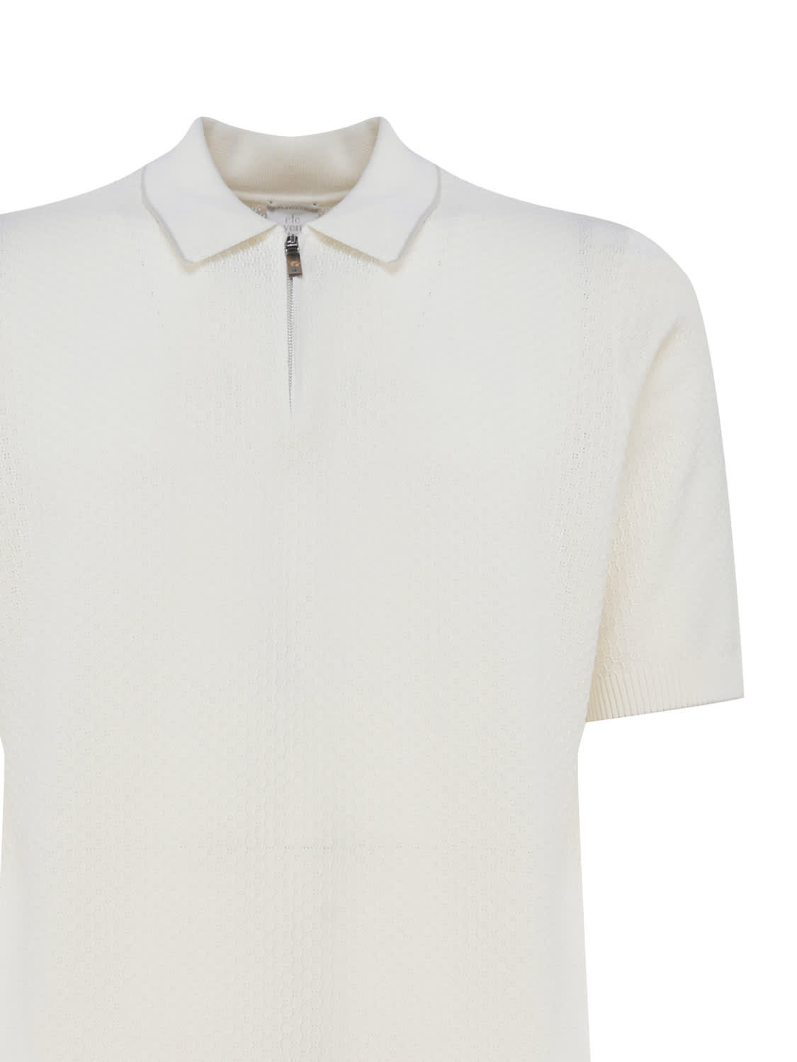 Shop Eleventy Short-sleeved Polo Shirt In Cream