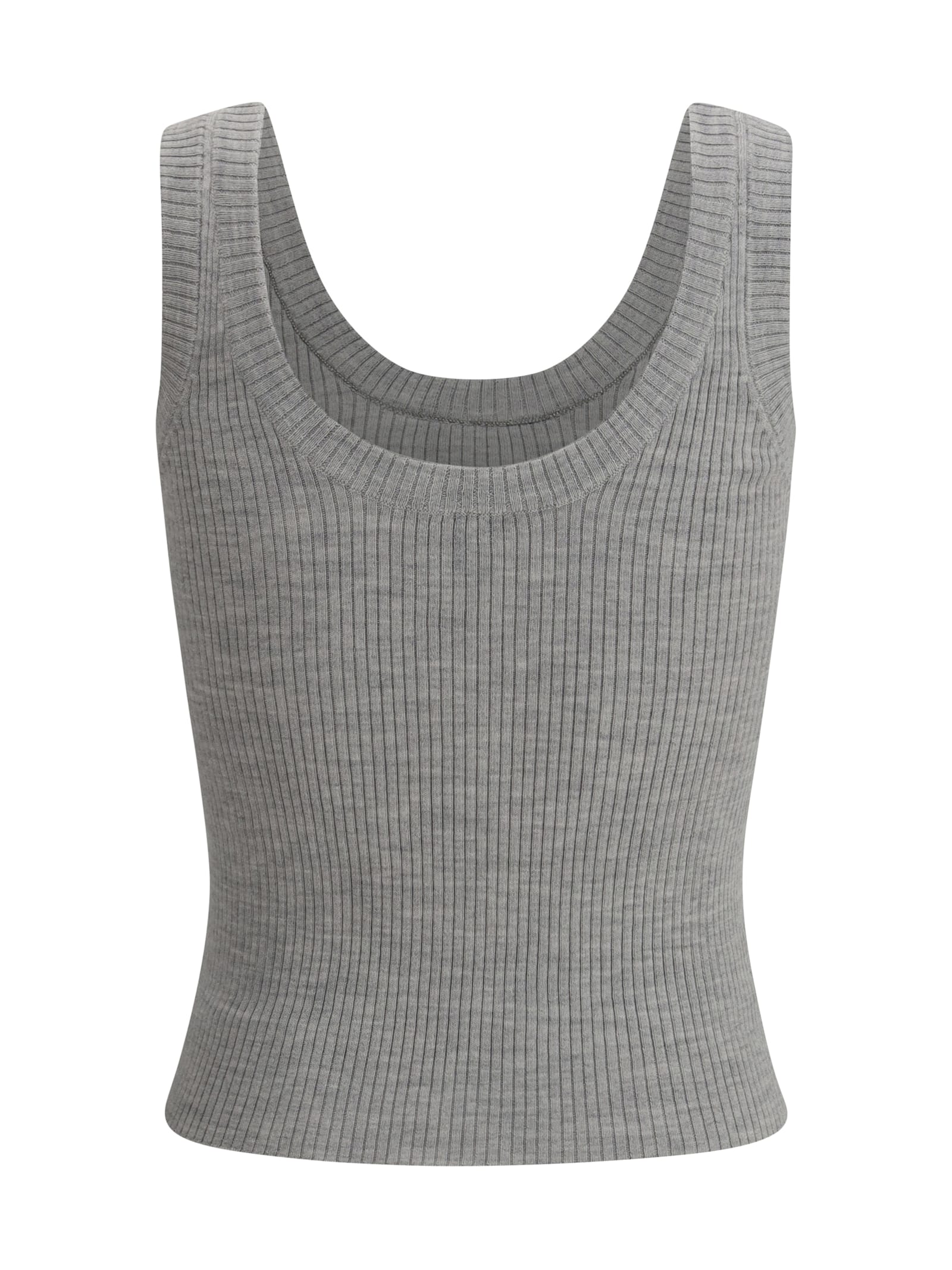 Brunello Cucinelli Ribbed Tank Top In Gray