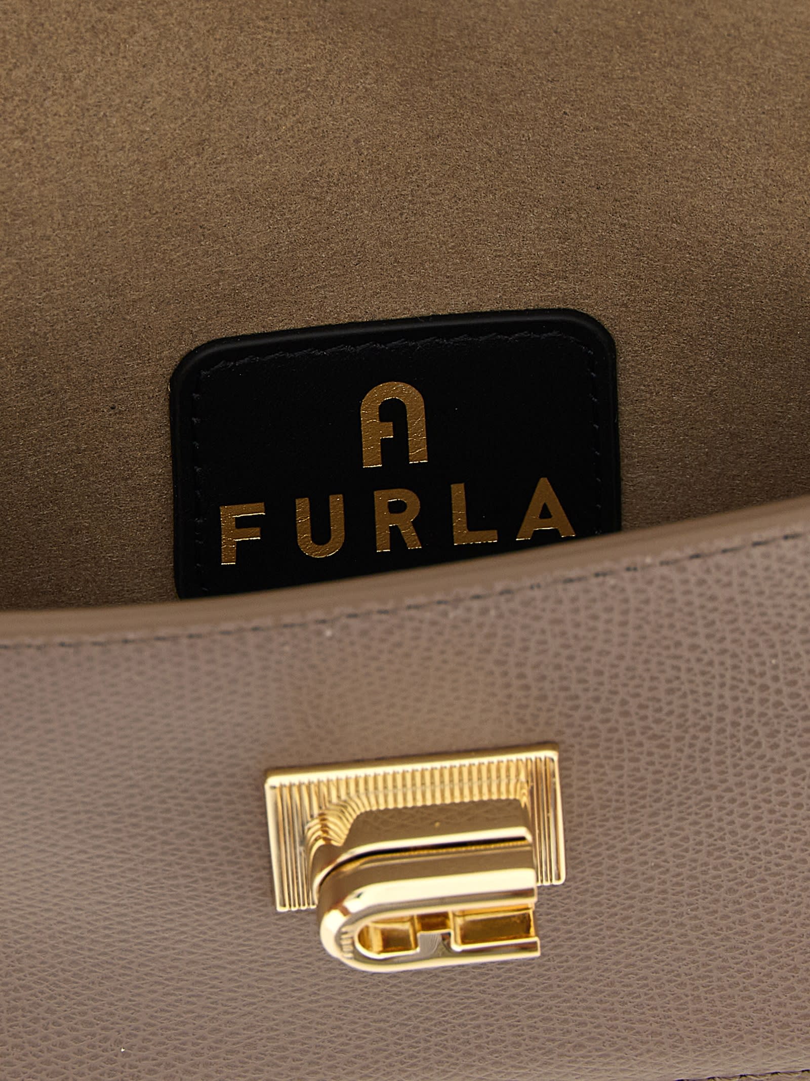 Furla Grey 1927 Mini Shoulder Bag In Gray