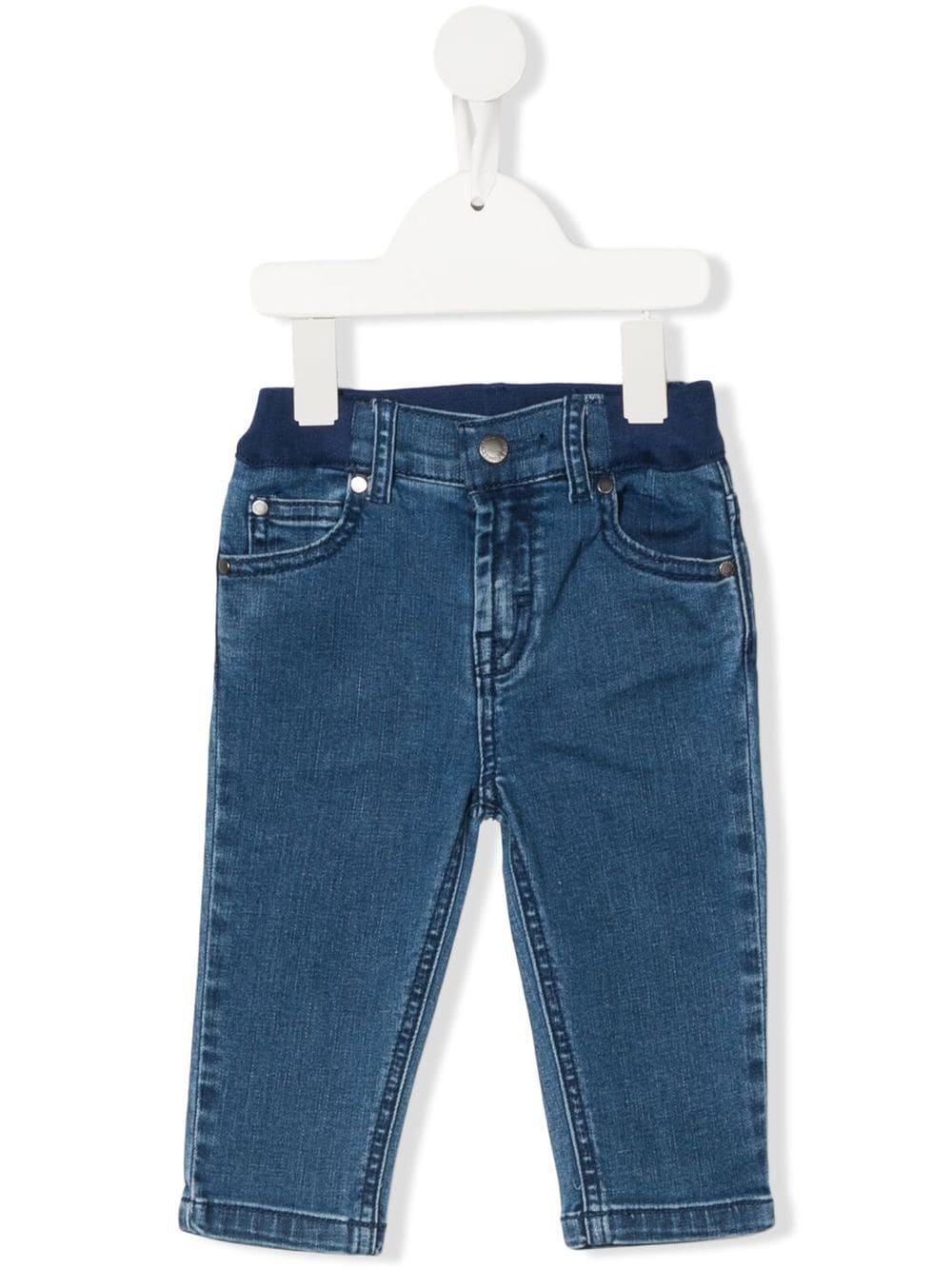 Stella Mccartney Baby Jeans In Dark Blue Denim With Patch On The Back In Blu Scuro