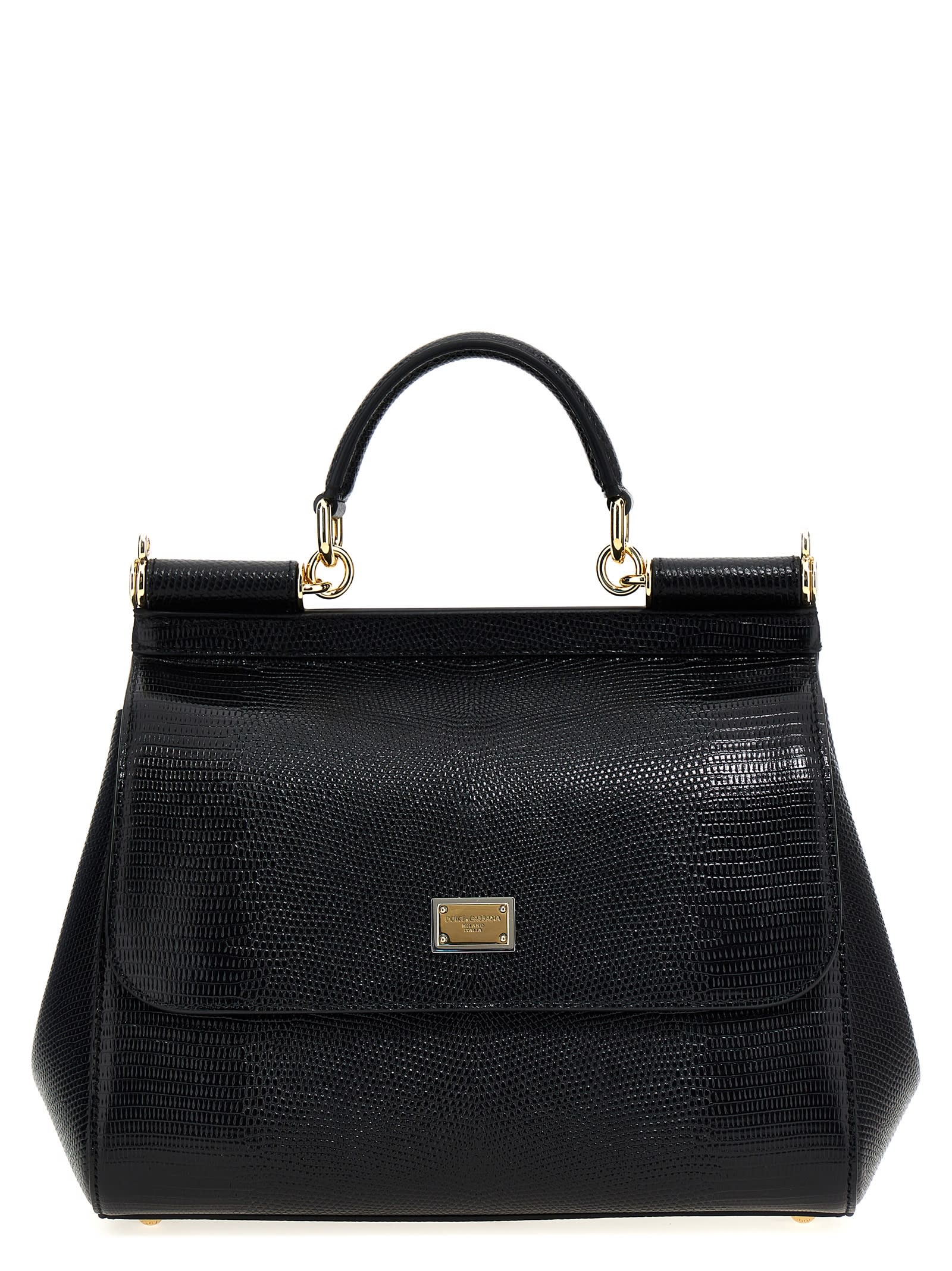 Dolce & Gabbana Sicily Large Handbag In Black