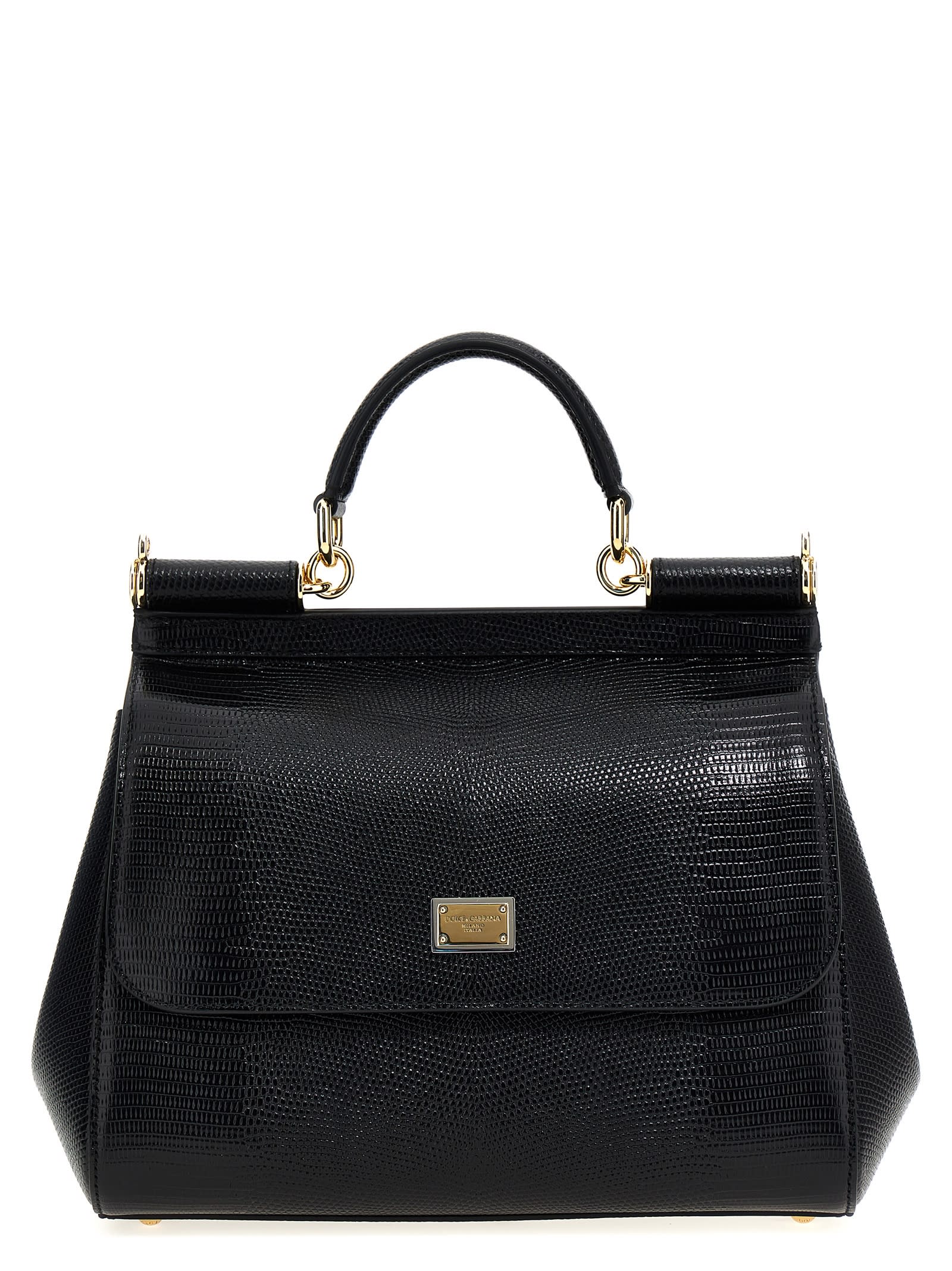 Shop Dolce & Gabbana Sicily Large Handbag In Black