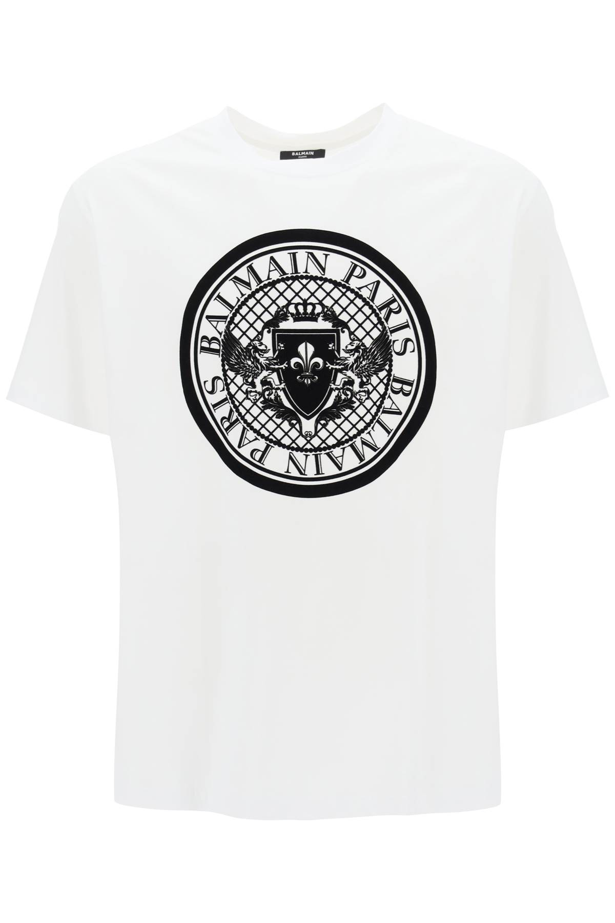 Shop Balmain T-shirt With Flocked Coin Print