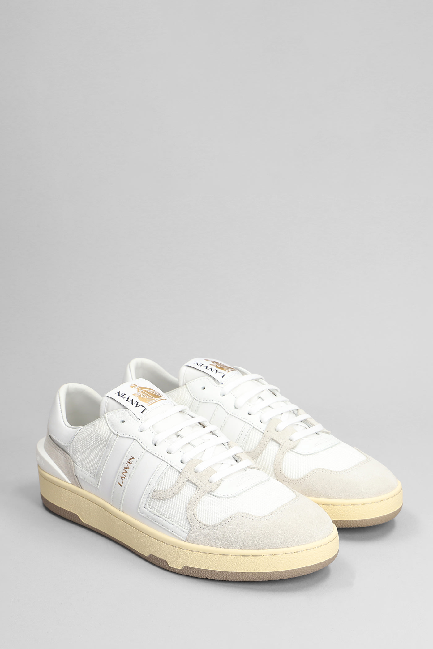 Shop Lanvin Clay Low Top Sneakers In White Polyester