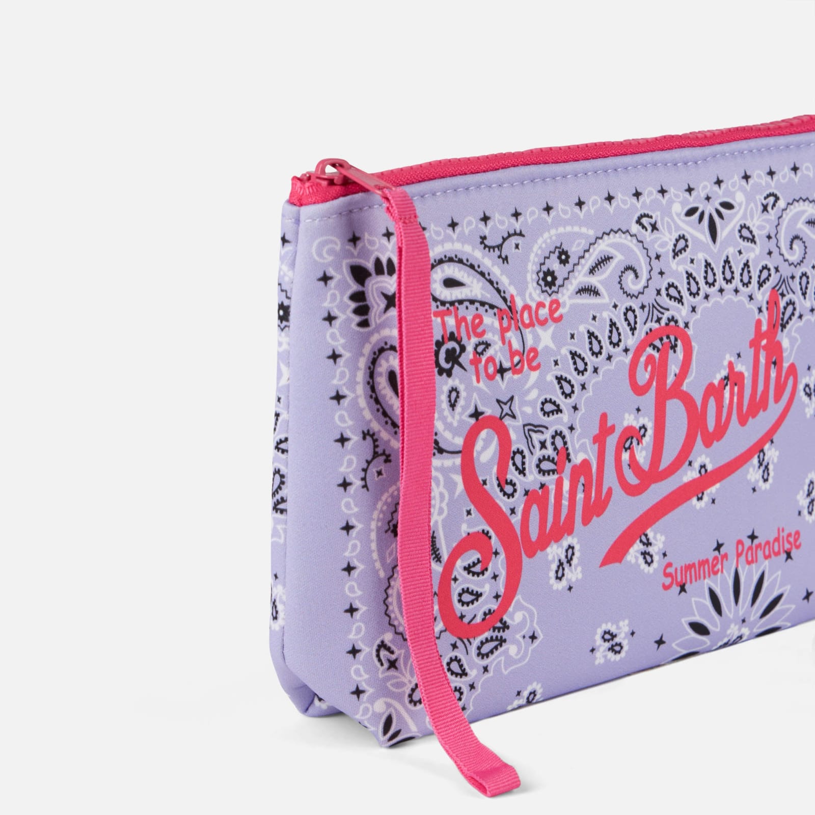 Mc2 Saint Barth Aline Lilac Bandanna Scuba Pochette In Pink