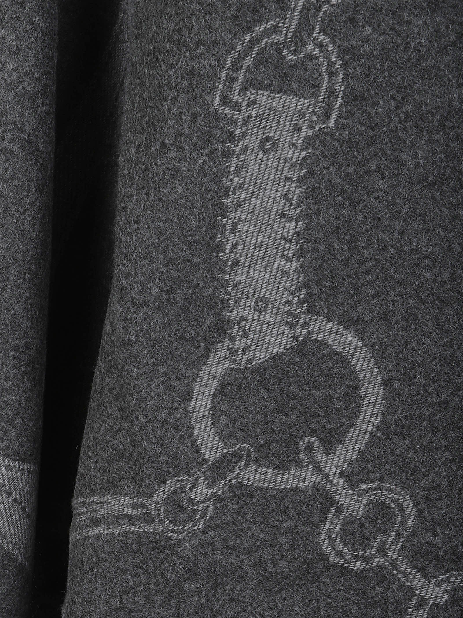 Ralph Lauren Fringed-detail Cape In Gray