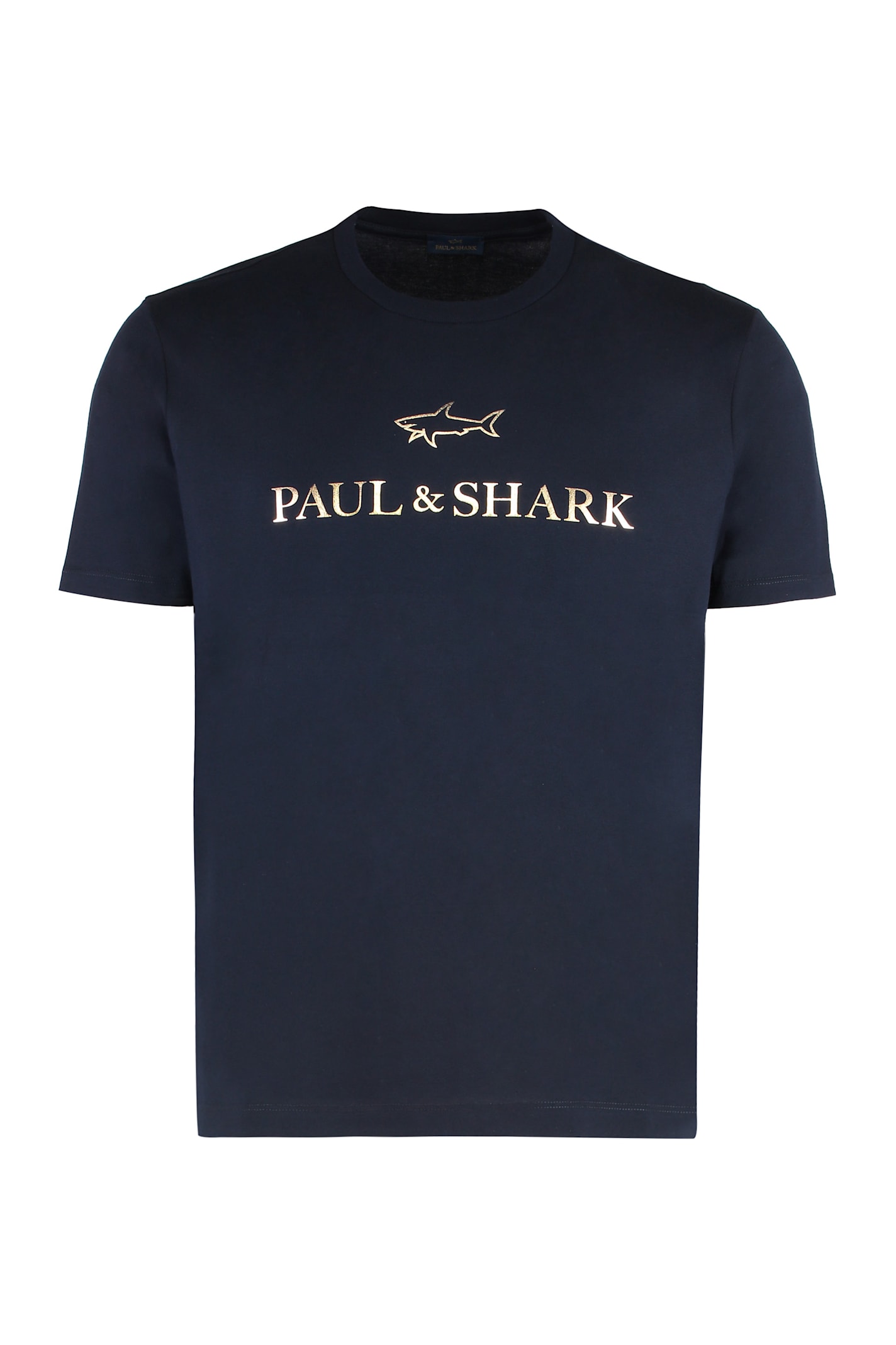 Paul&amp;shark T-shirt In Cotton Jersey With Logo Print In Brown