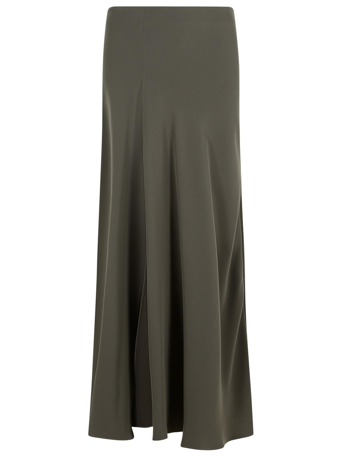 P.a.r.o.s.h Poker Long Skirt In Grey Polyester In Green